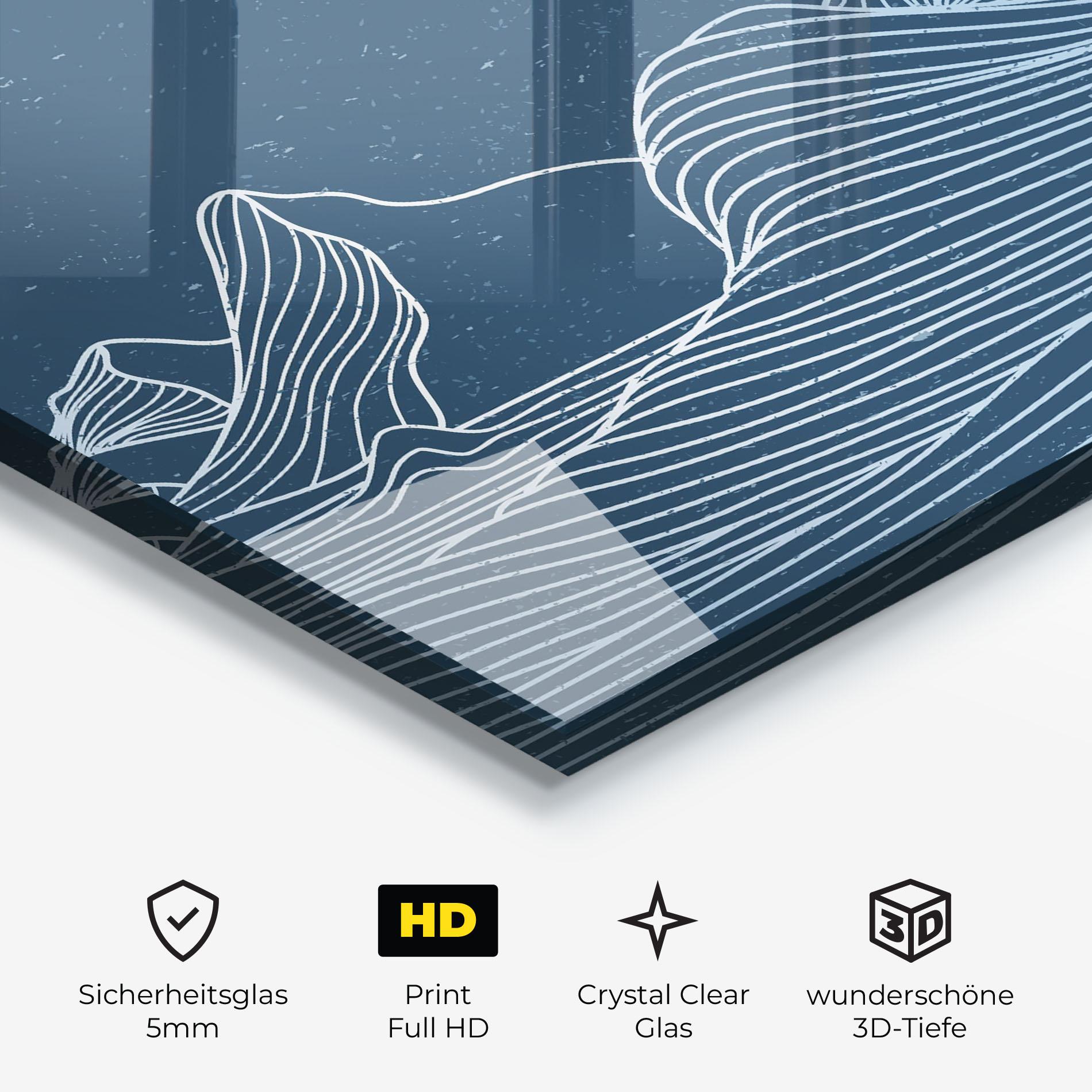 Glasbild Ocean Blue Wave mockup 3