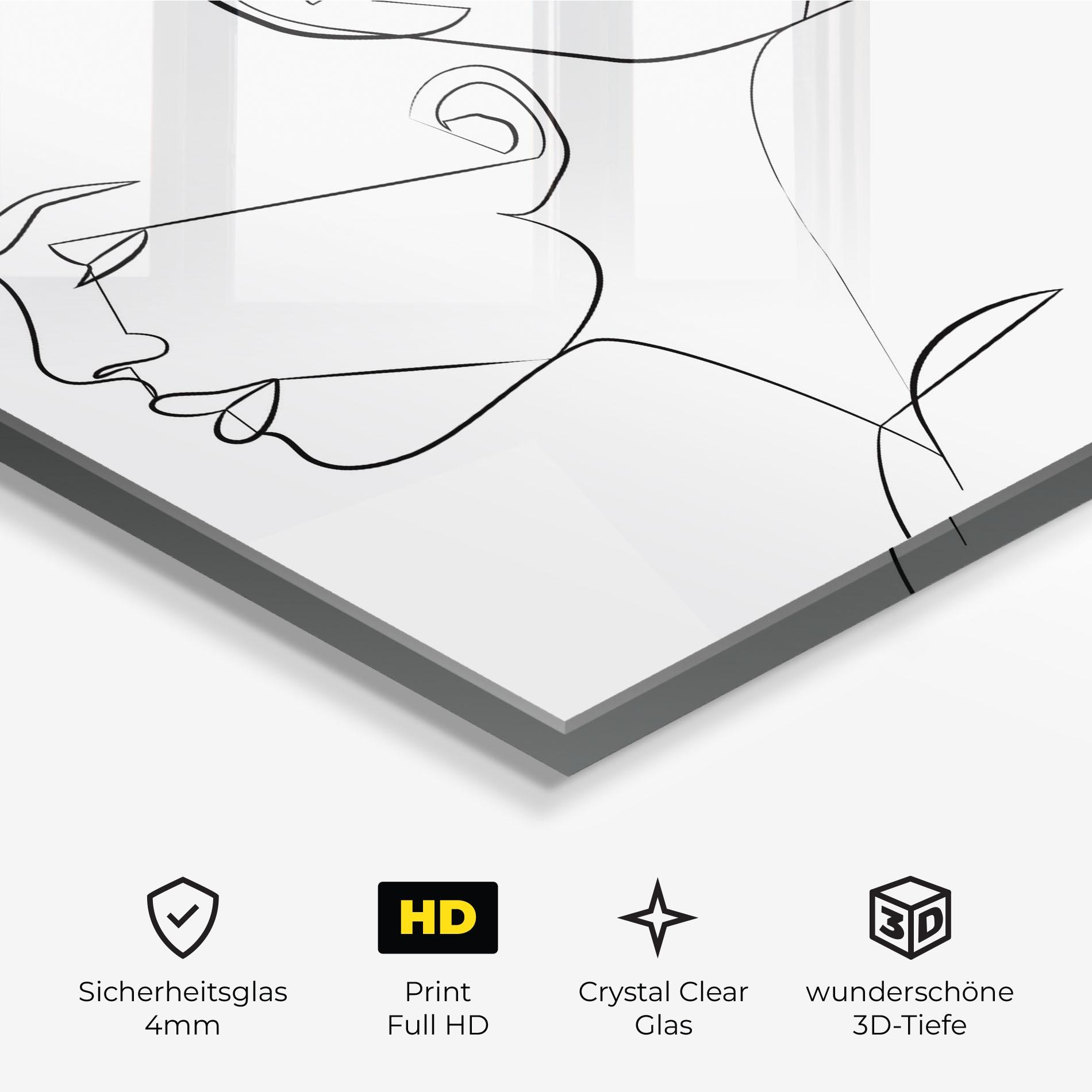 Glasbild Female Black Line mockup 3