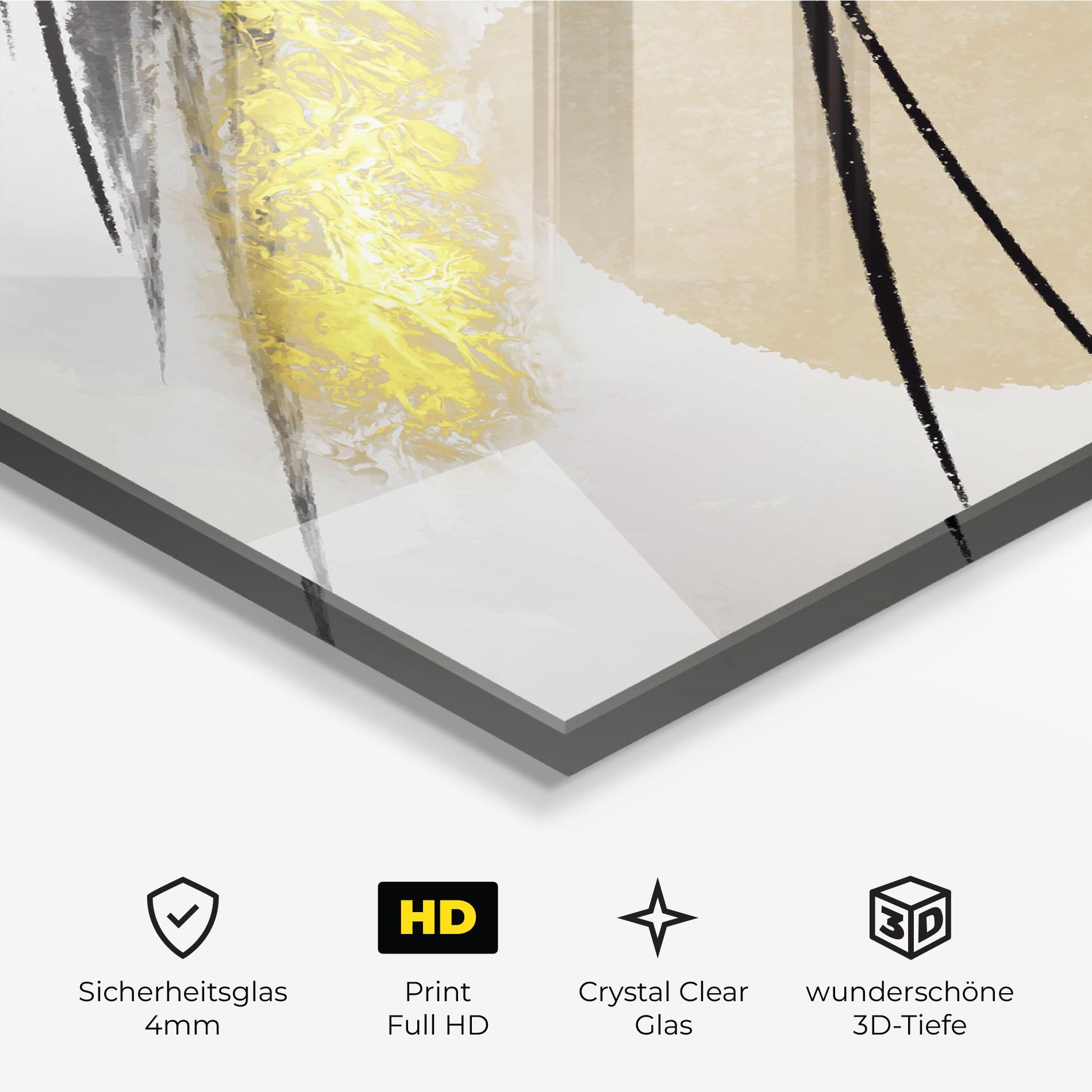 Glasbild Gold Brush mockup 3