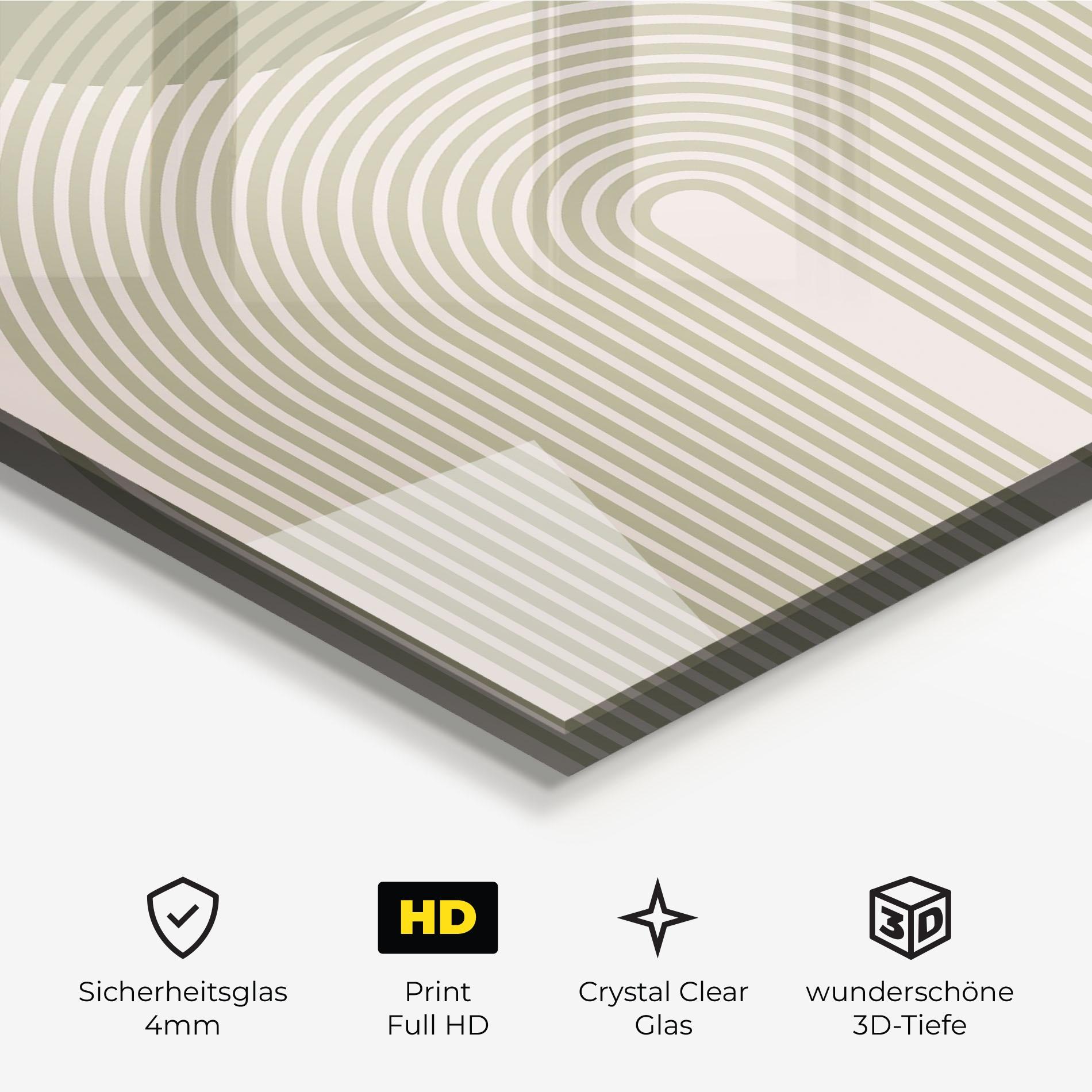 Glasbild Green Circle Lines mockup 3