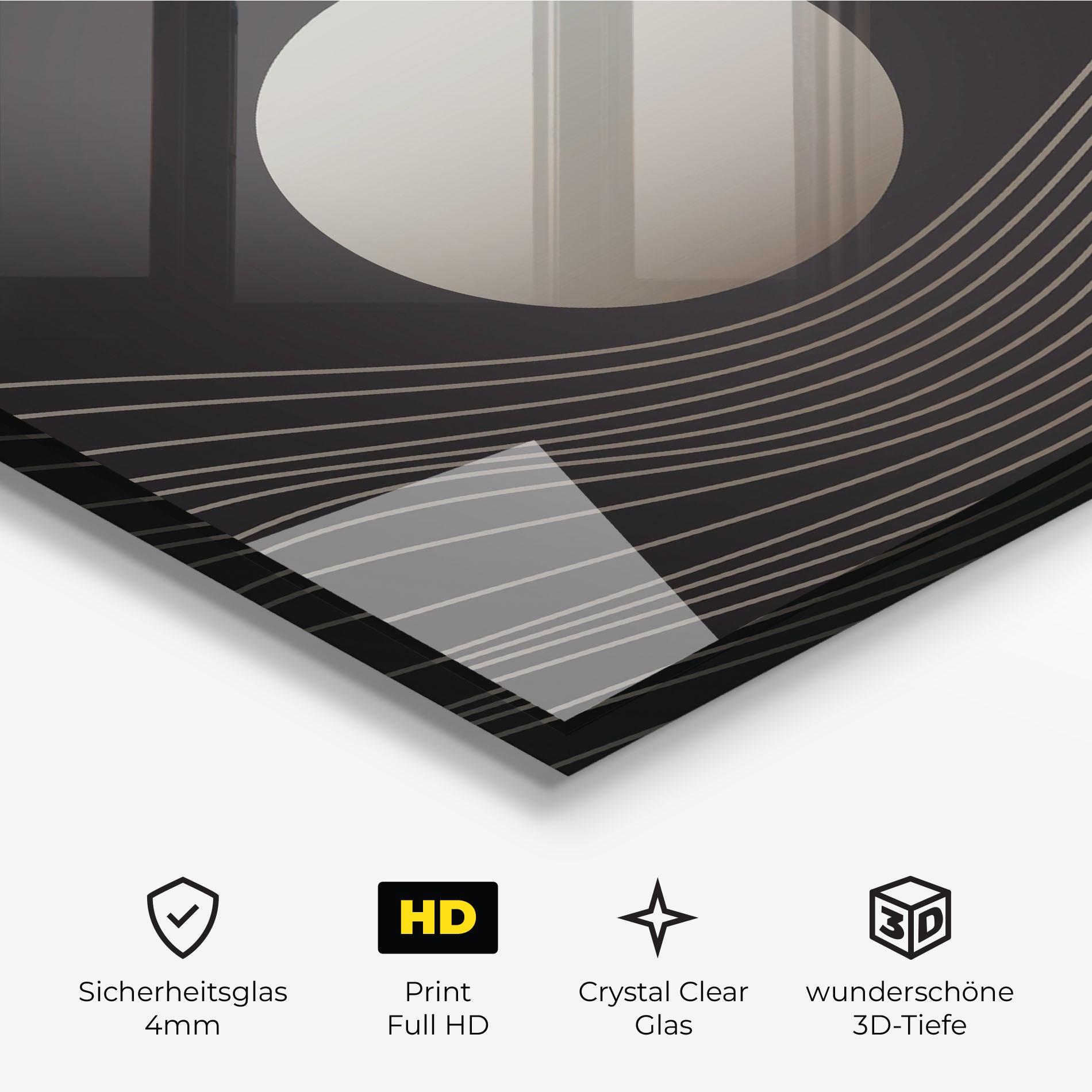 Glasbild Grey Moon mockup 3