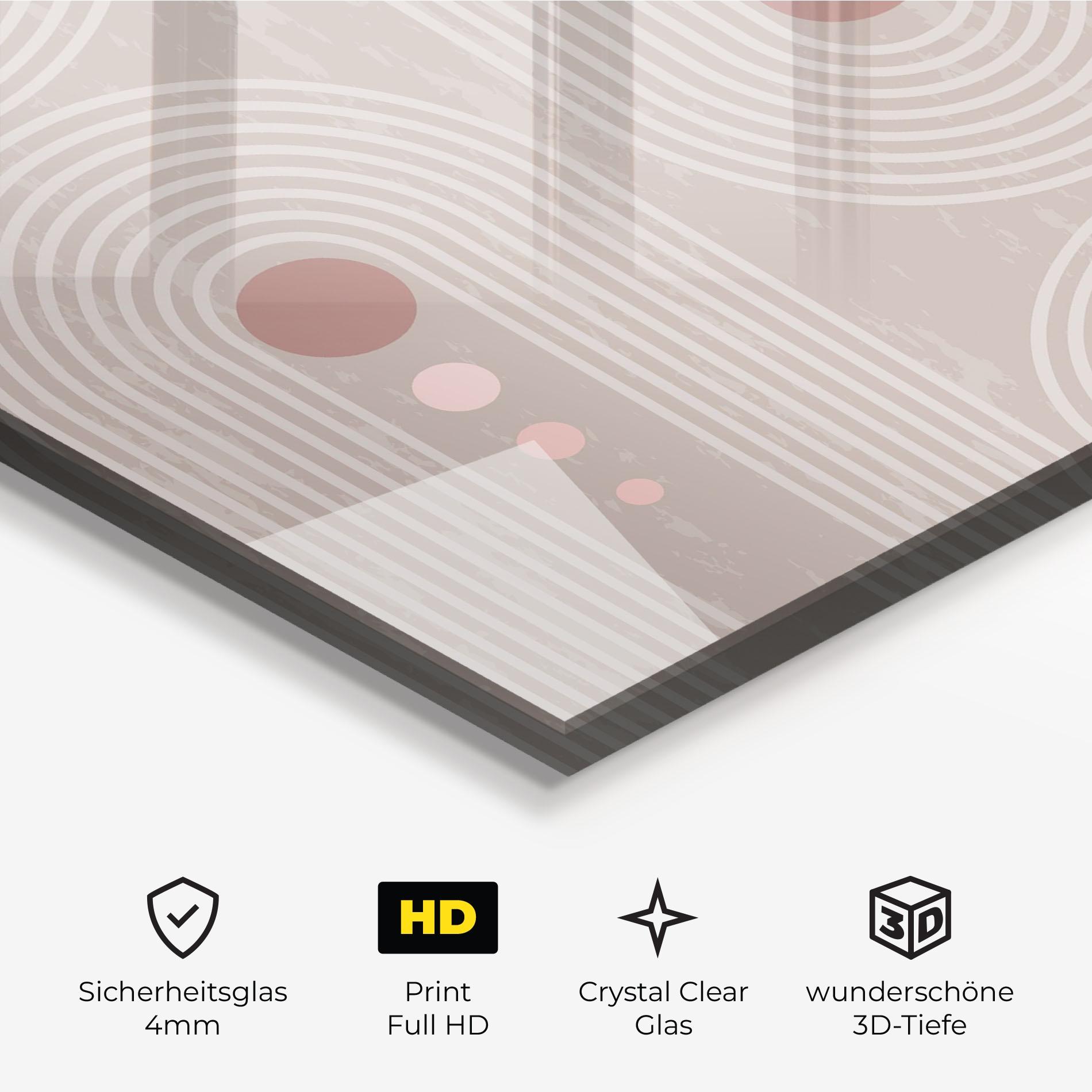 Glasbild Pink Circle On Cream mockup 3