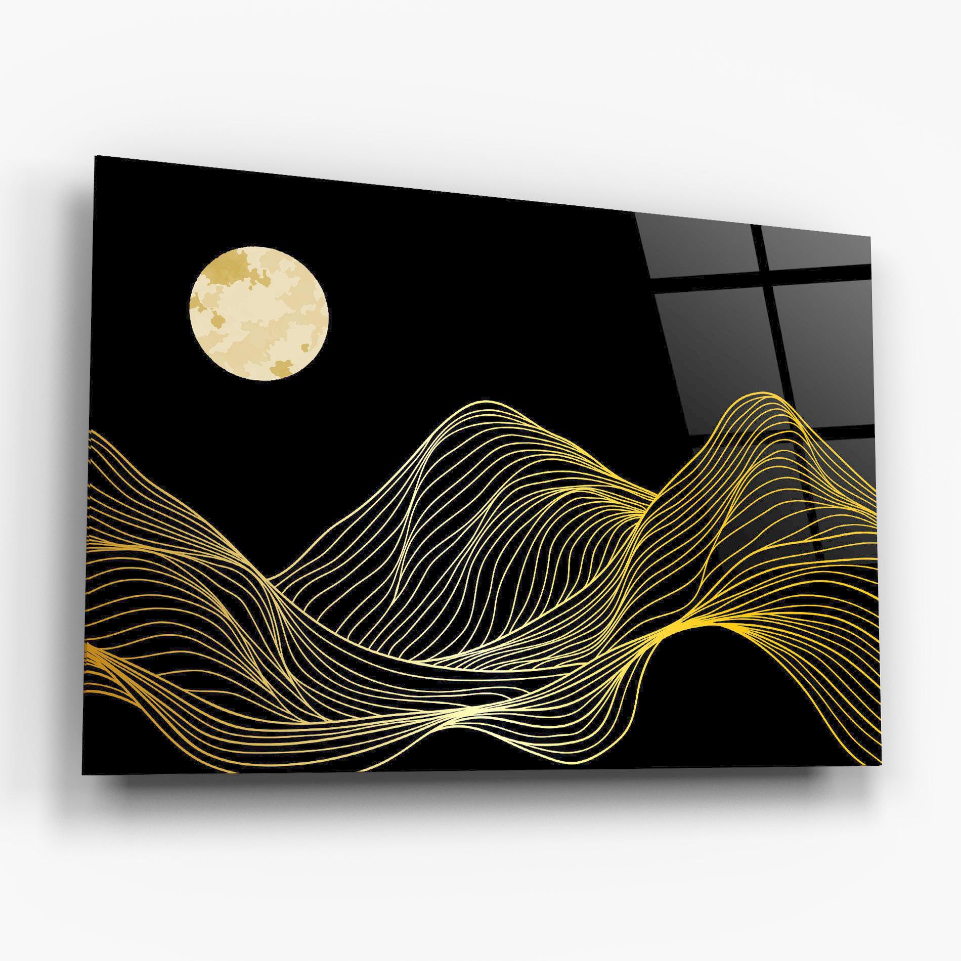 Glasbild Gold Moon mockup 6