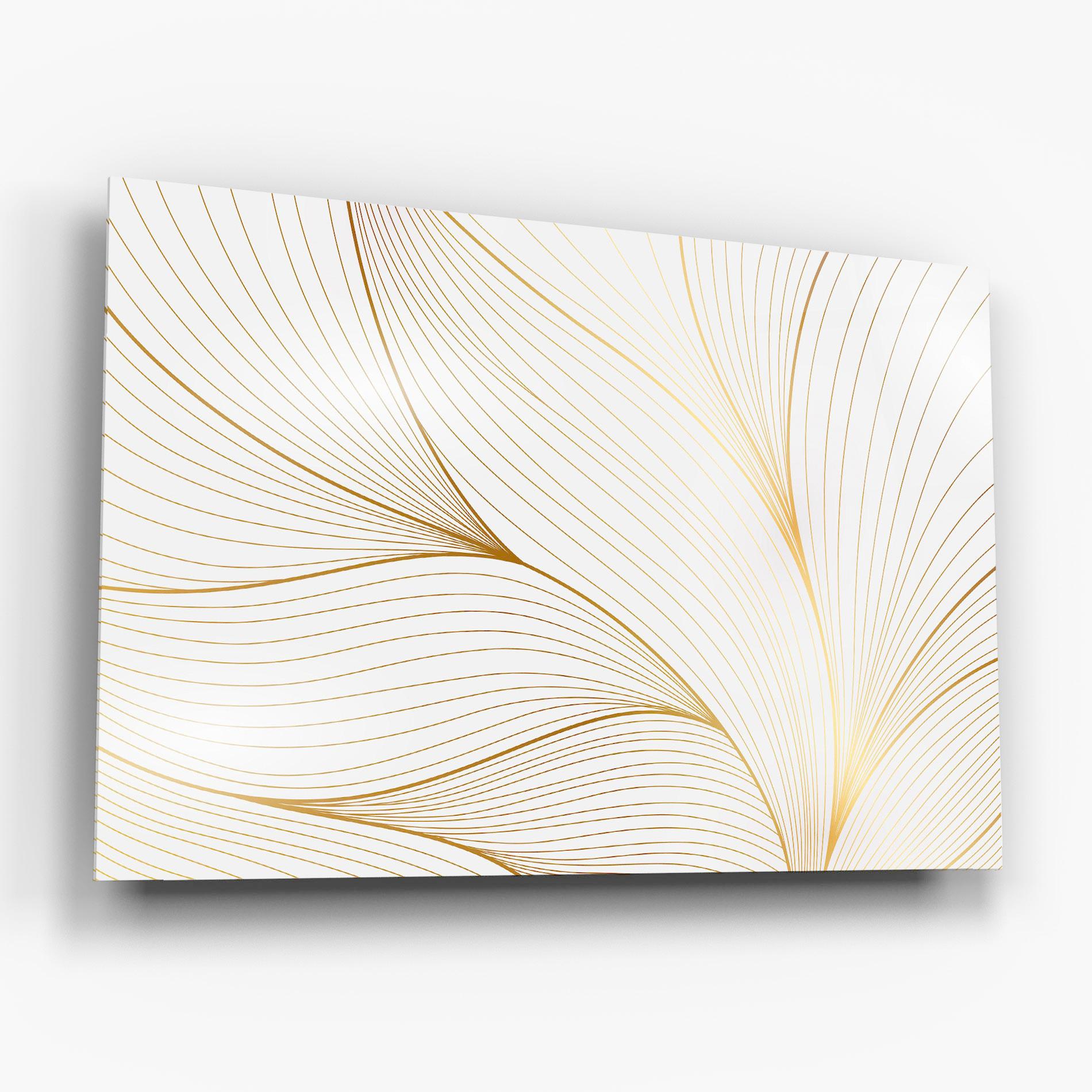 Glasbild Gold Wave mockup 6