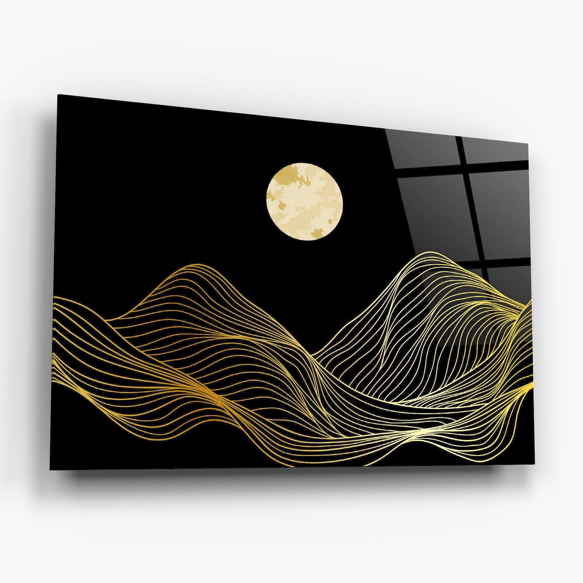 Glasbild Golden Moon mockup 6