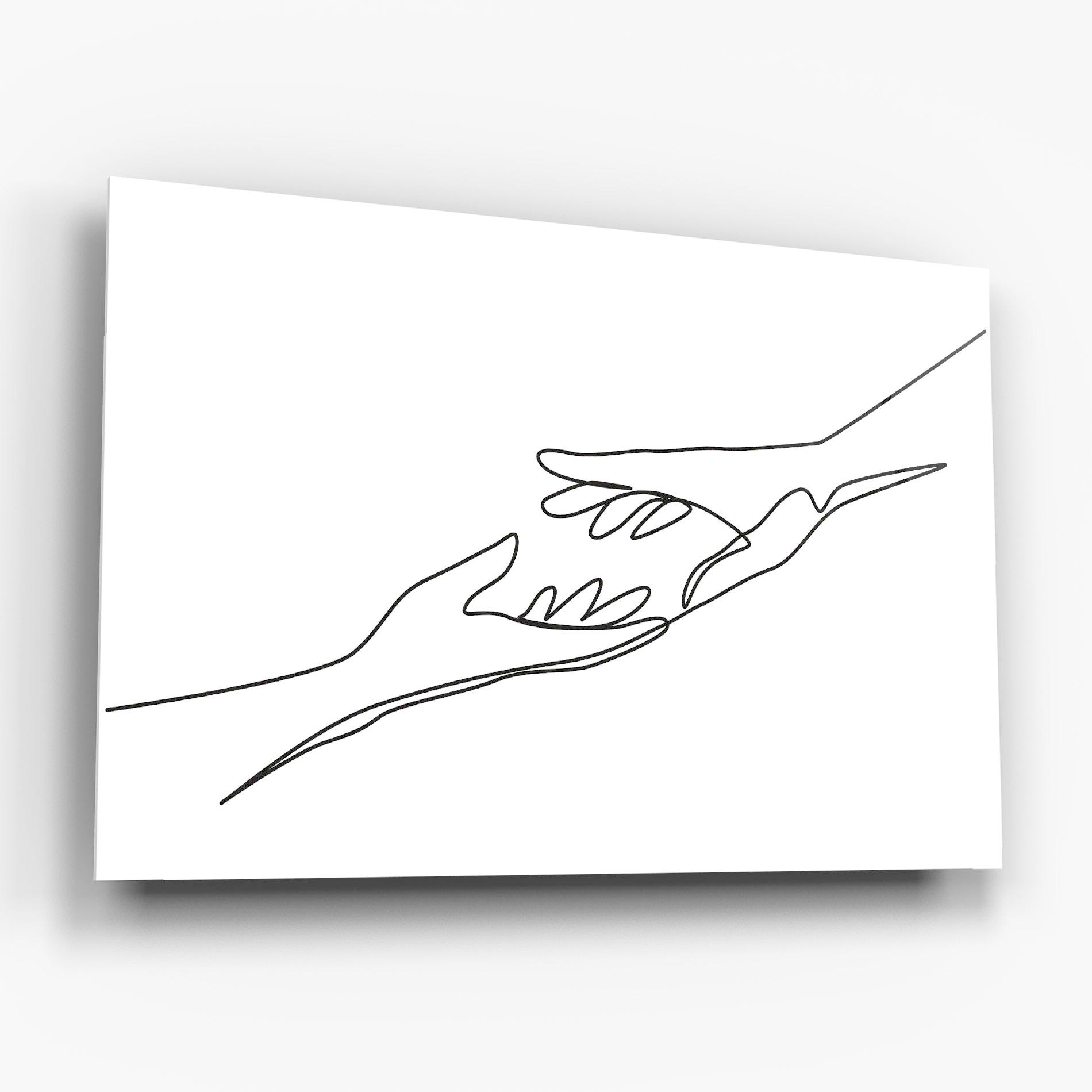 Glasbild Hands Reaching mockup 6
