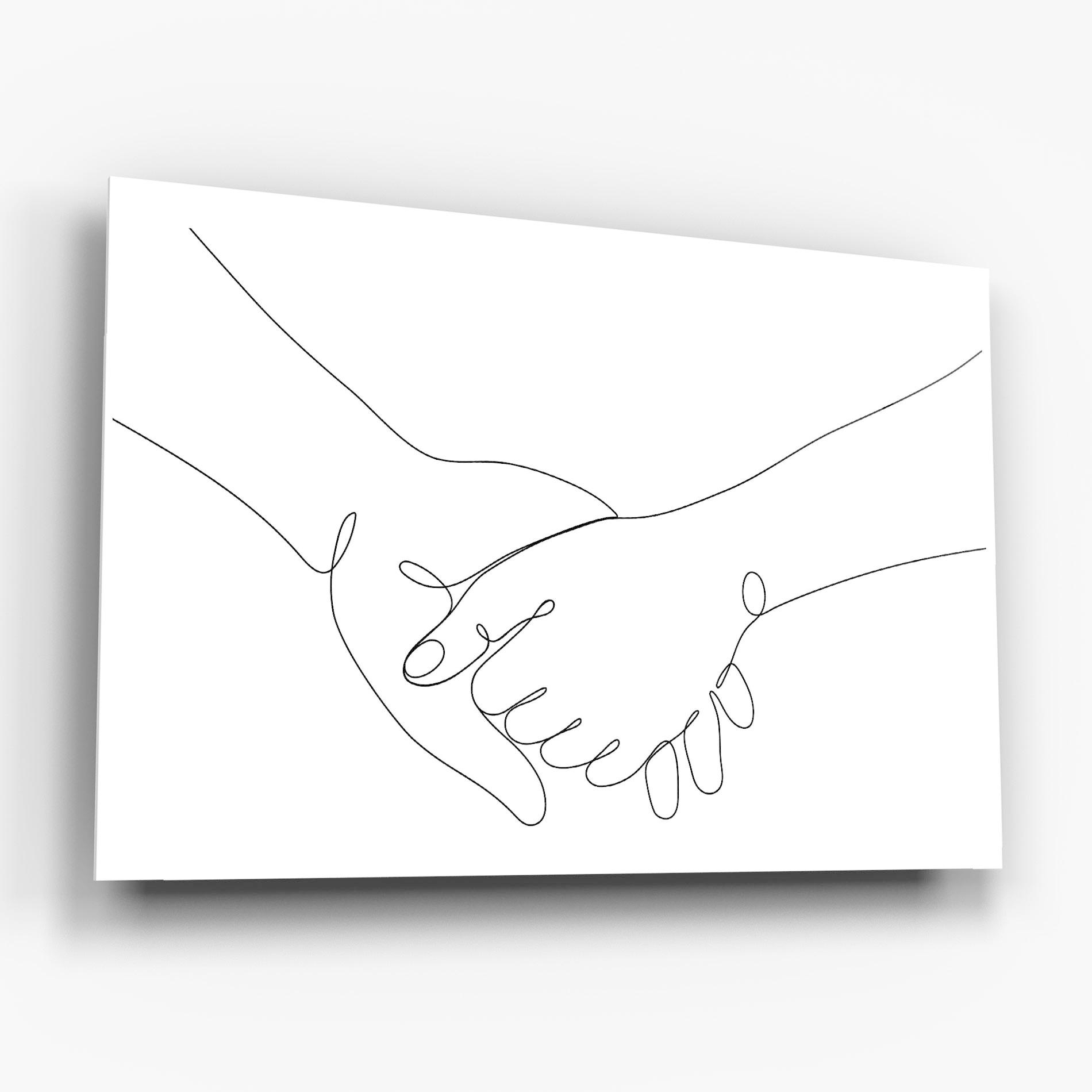 Glasbild Minimalistic Hands mockup 6