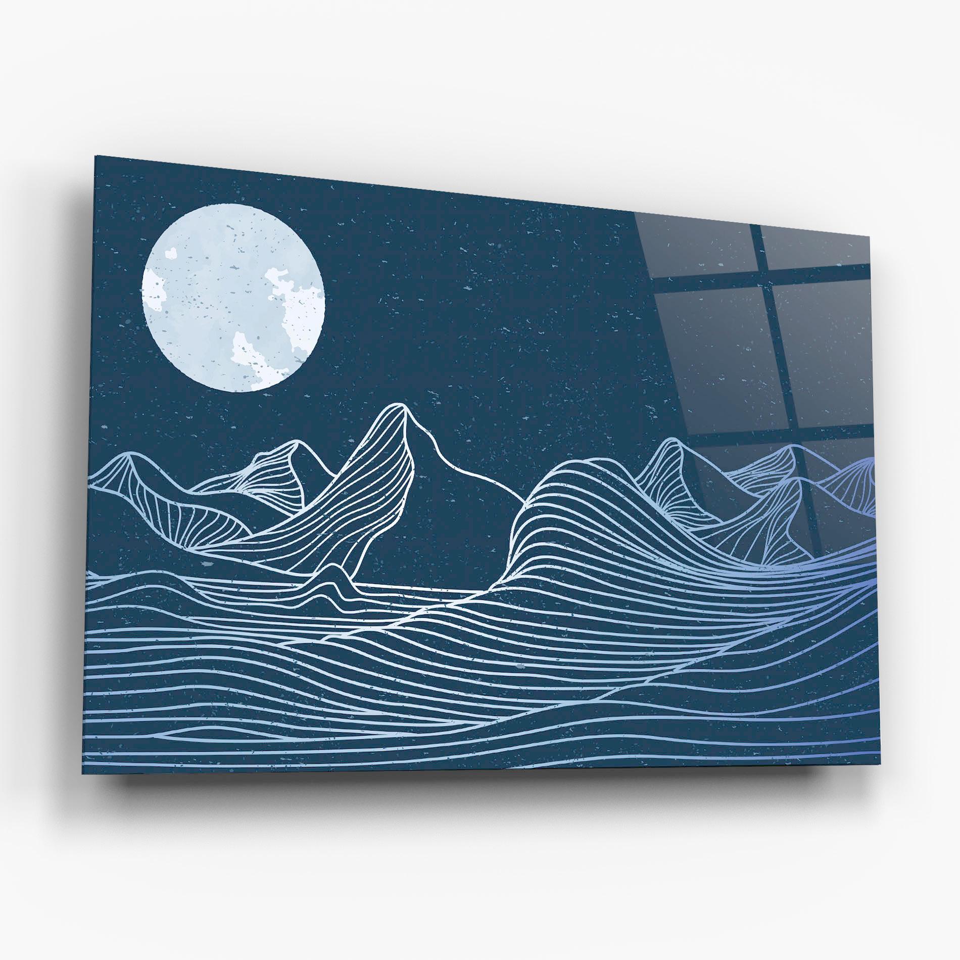 Glasbild Ocean Blue Wave mockup 6