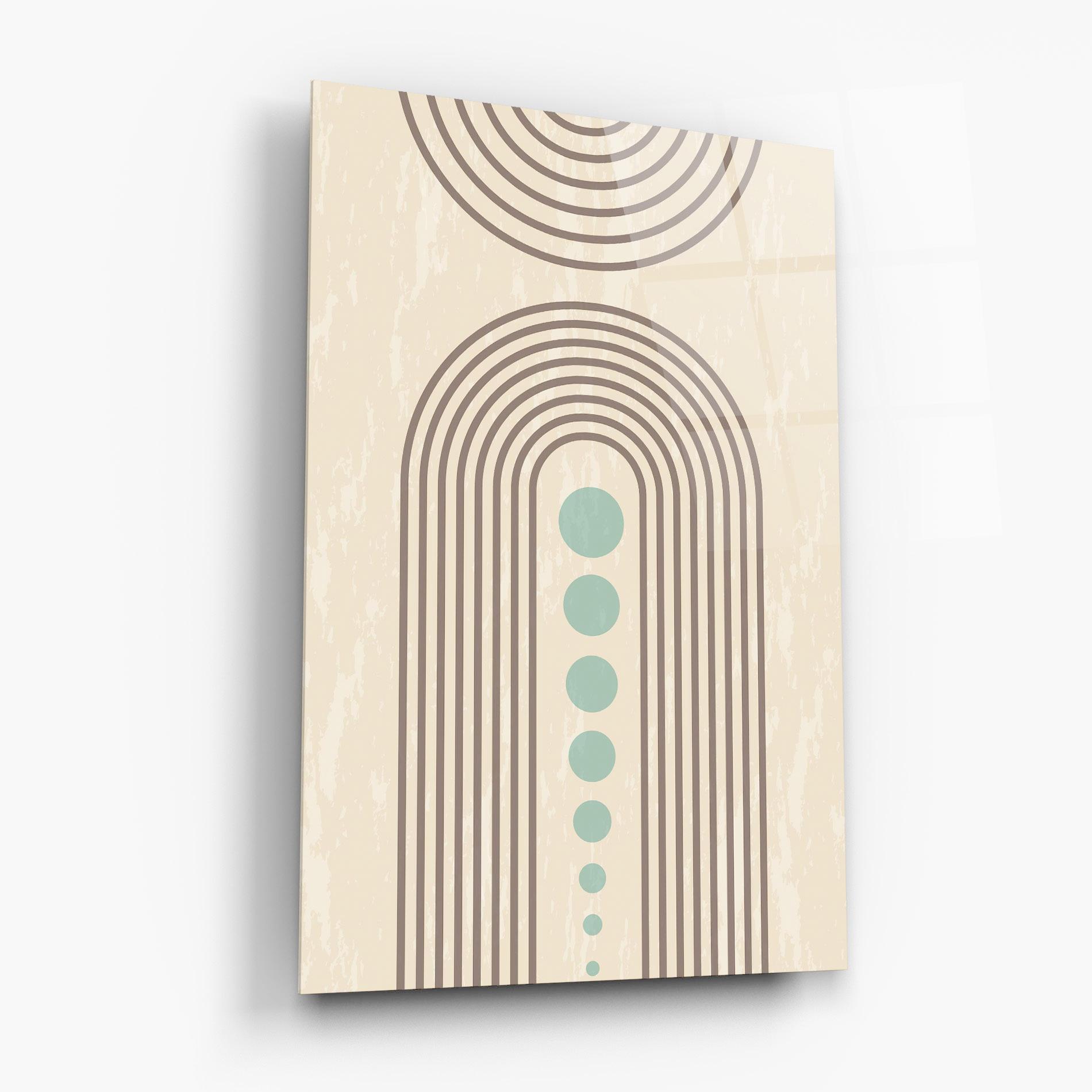 Glasbild Cream Blue Circles mockup 6