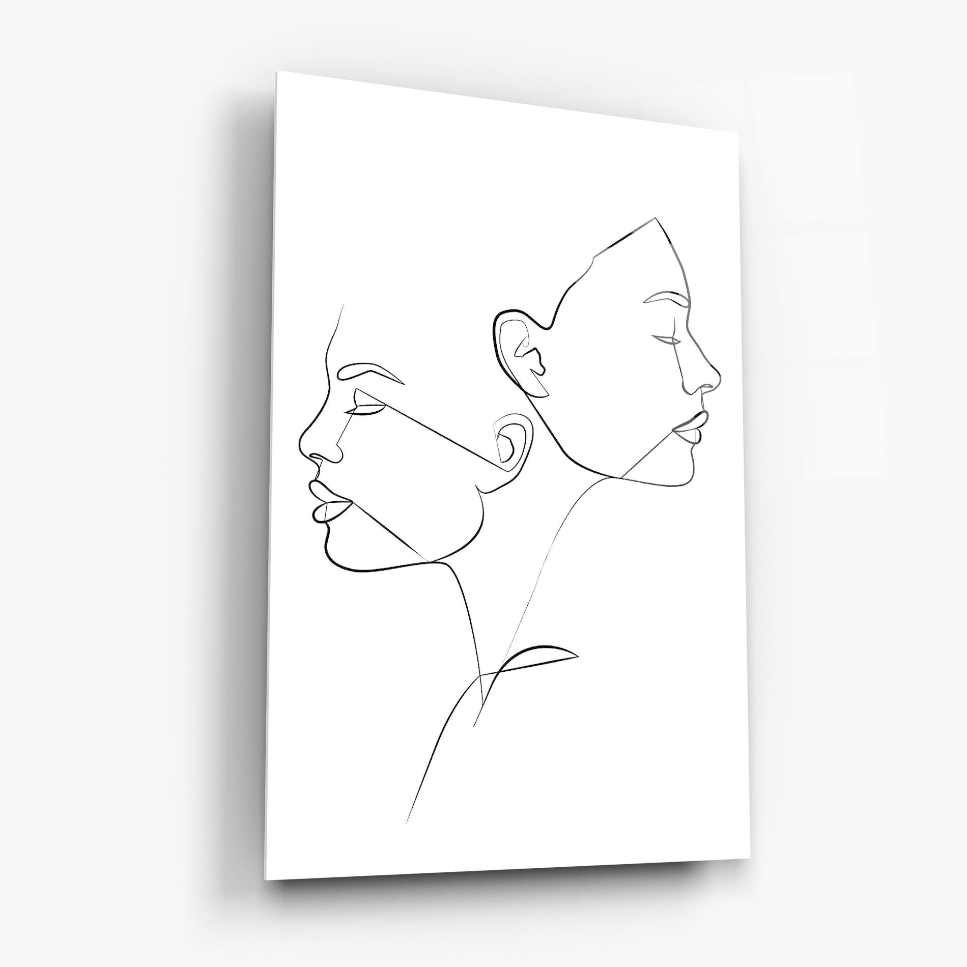 Glasbild Female Black Line mockup 6