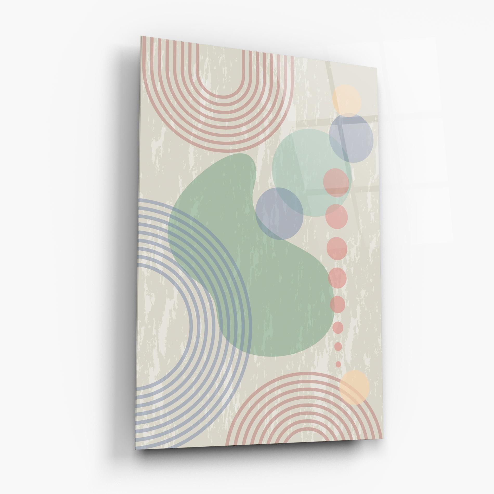 Glasbild Green Pink Shapes mockup 6