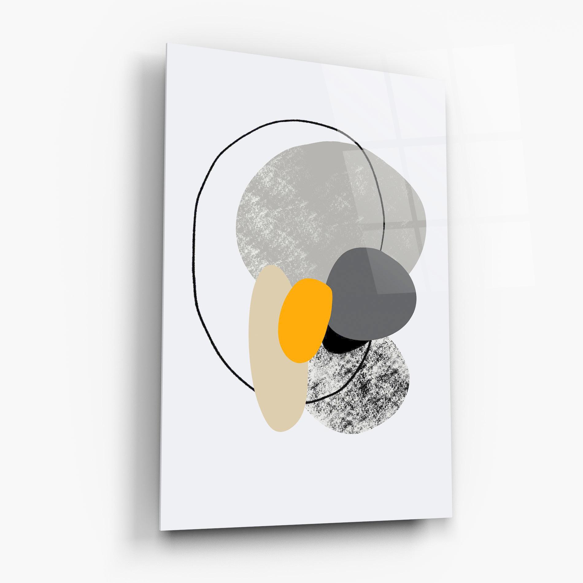 Glasbild Grey Orange Shape mockup 6