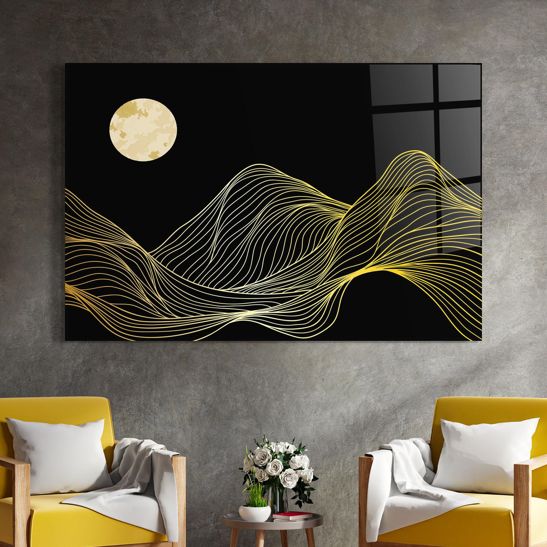 Glasbild Gold Moon mockup 4