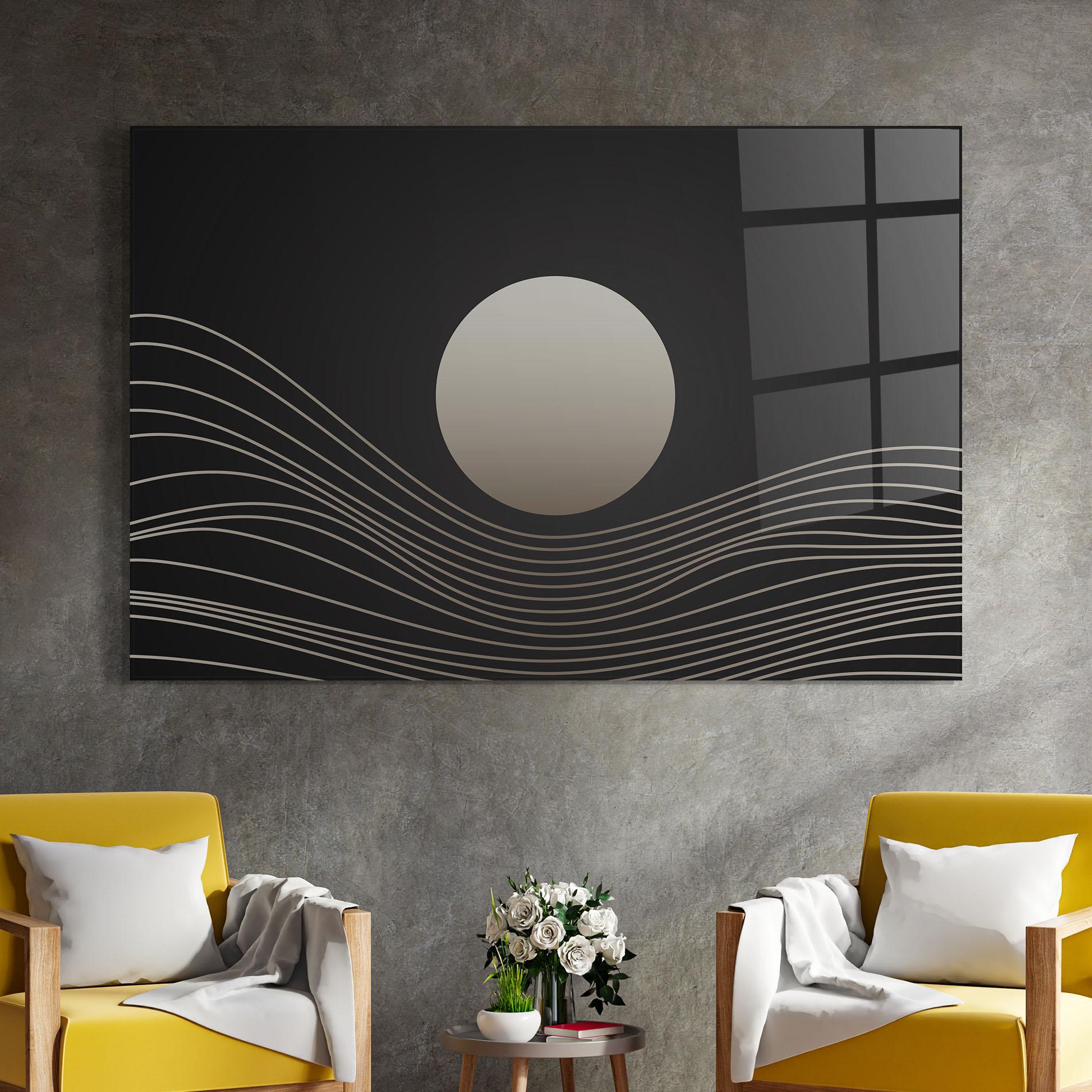 Glasbild Grey Moon mockup 4