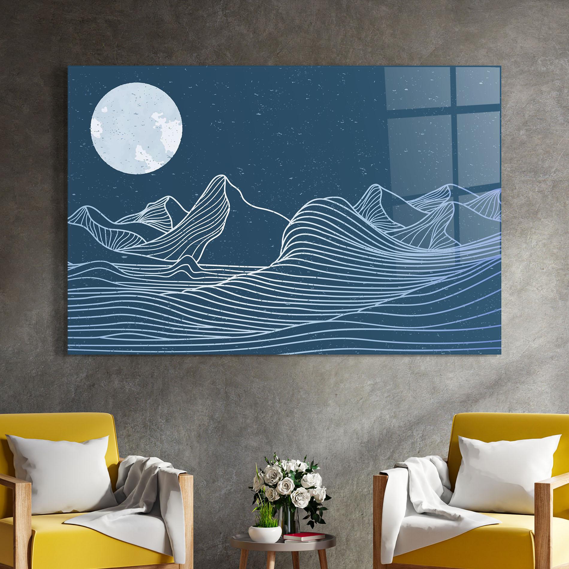 Glasbild Ocean Blue Wave mockup 4