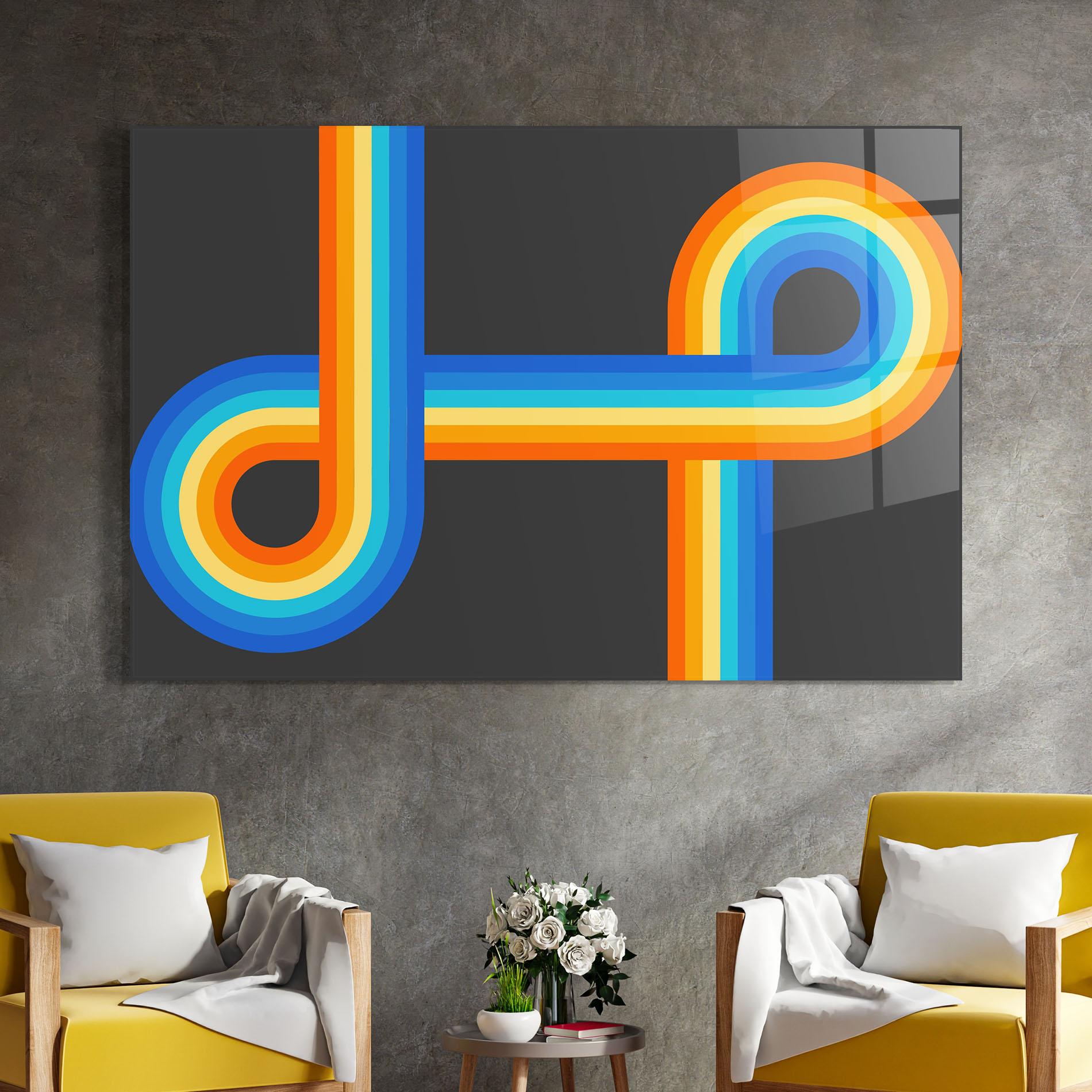 Glasbild Vintage Ranbow mockup 4