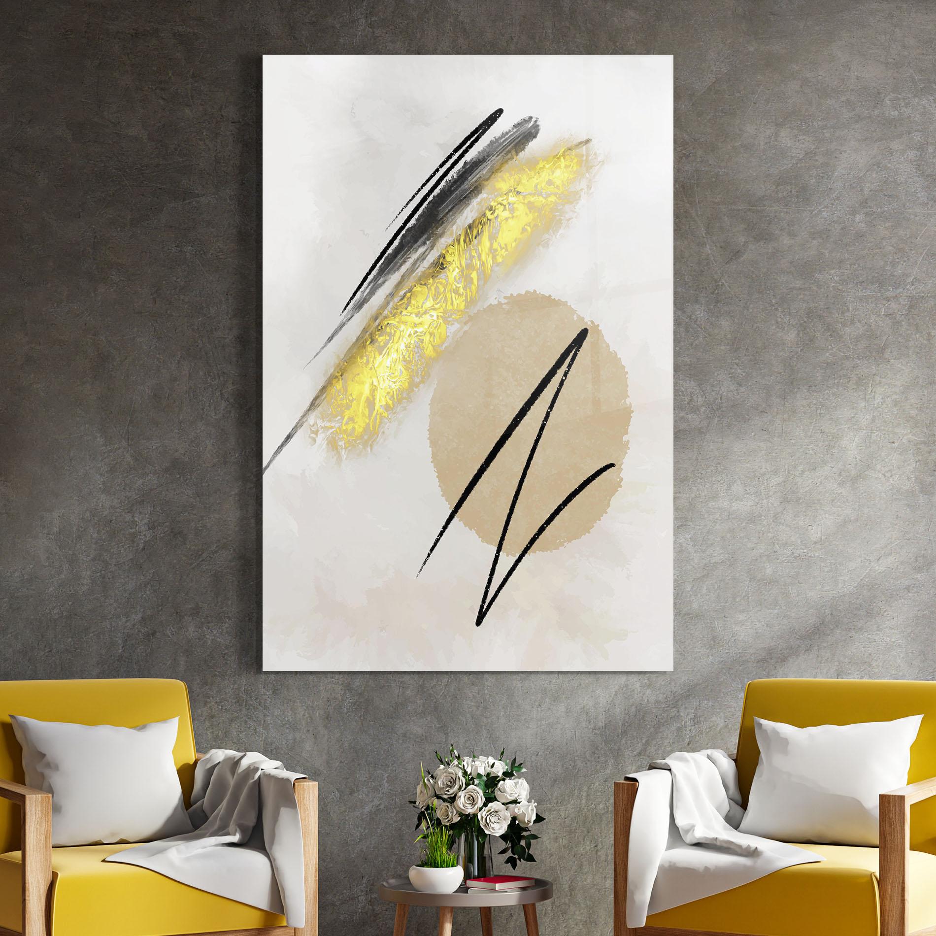 Glasbild Gold Brush mockup 4