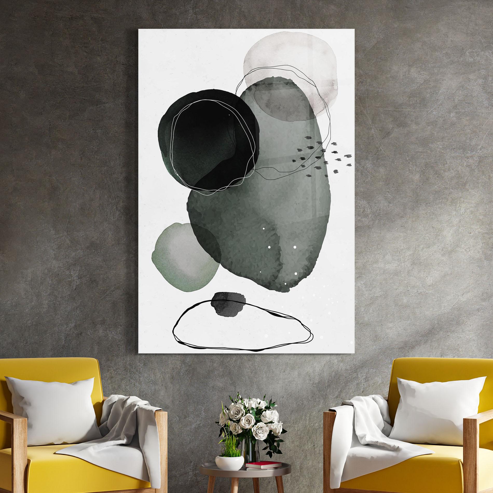 Glasbild Green Watercolor mockup 4