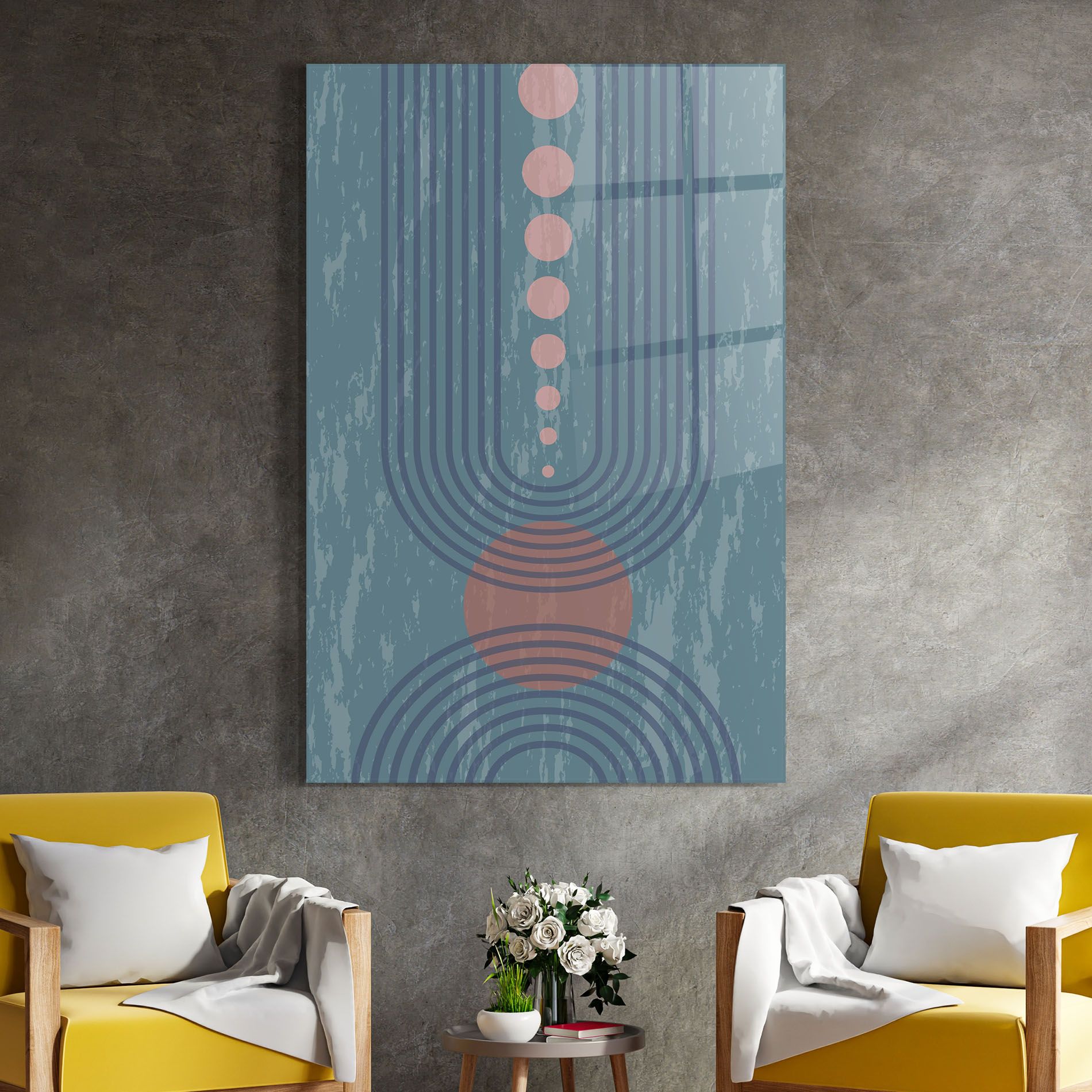 Pink Circle On Blue mockup 4