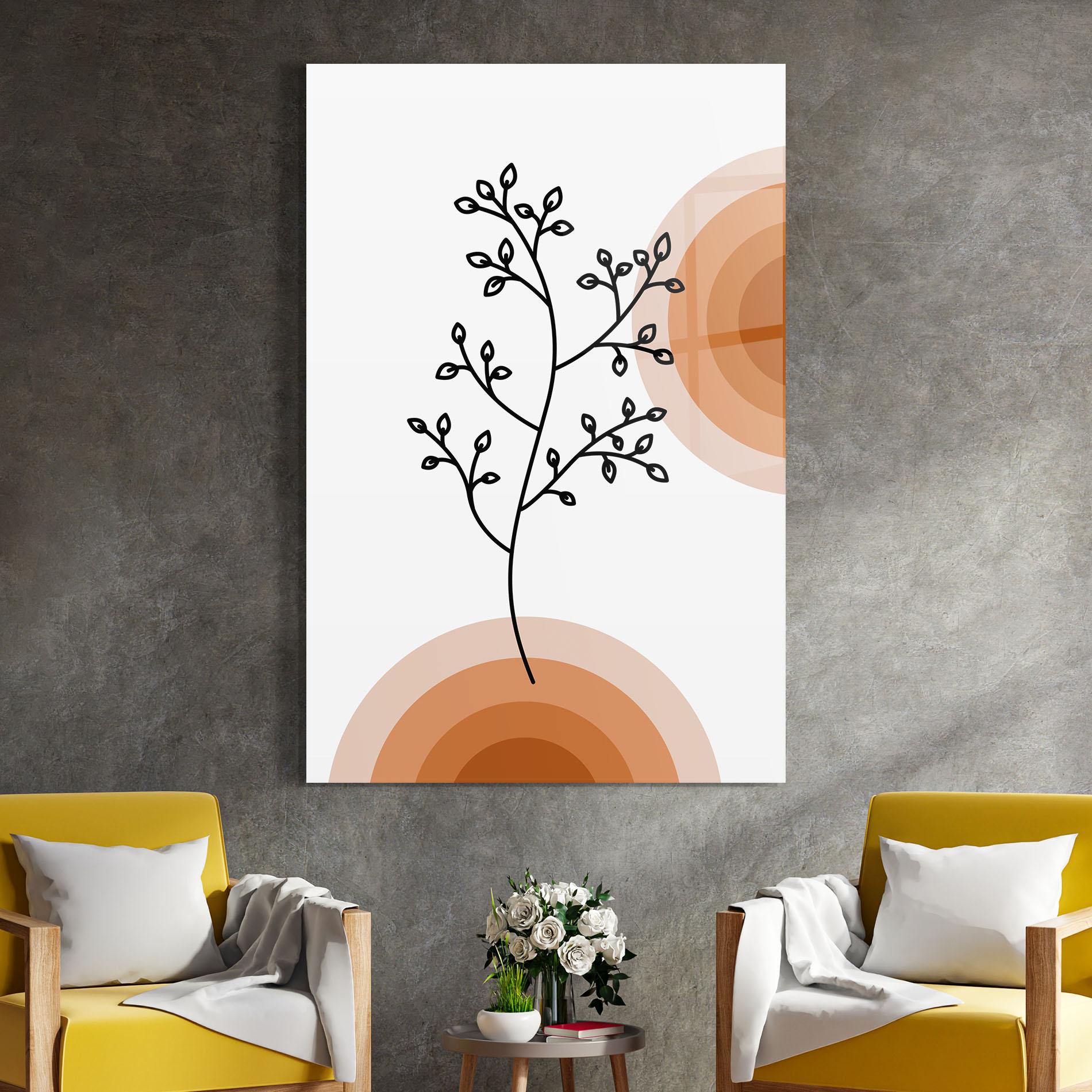 Glasbild Plant Orange Circle mockup 4