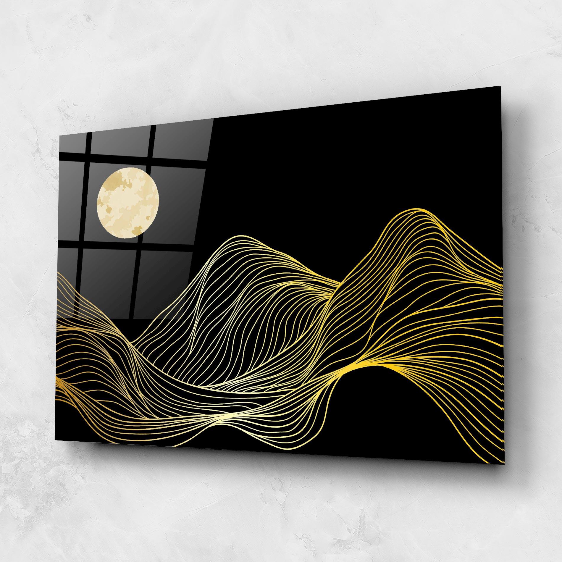 Glasbild Gold Moon mockup 1