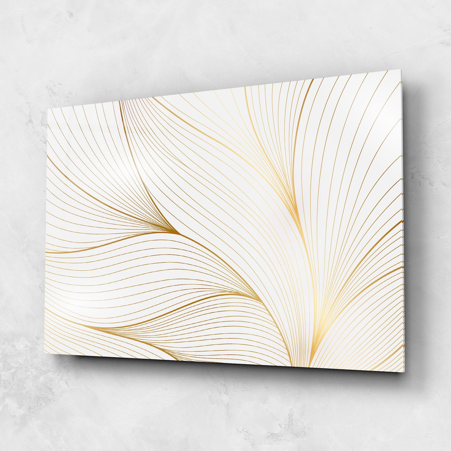 Glasbild Gold Wave mockup 1