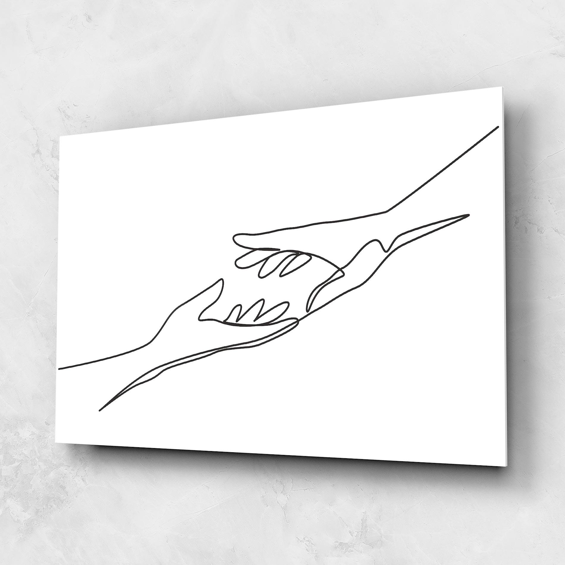 Glasbild Hands Reaching mockup 1
