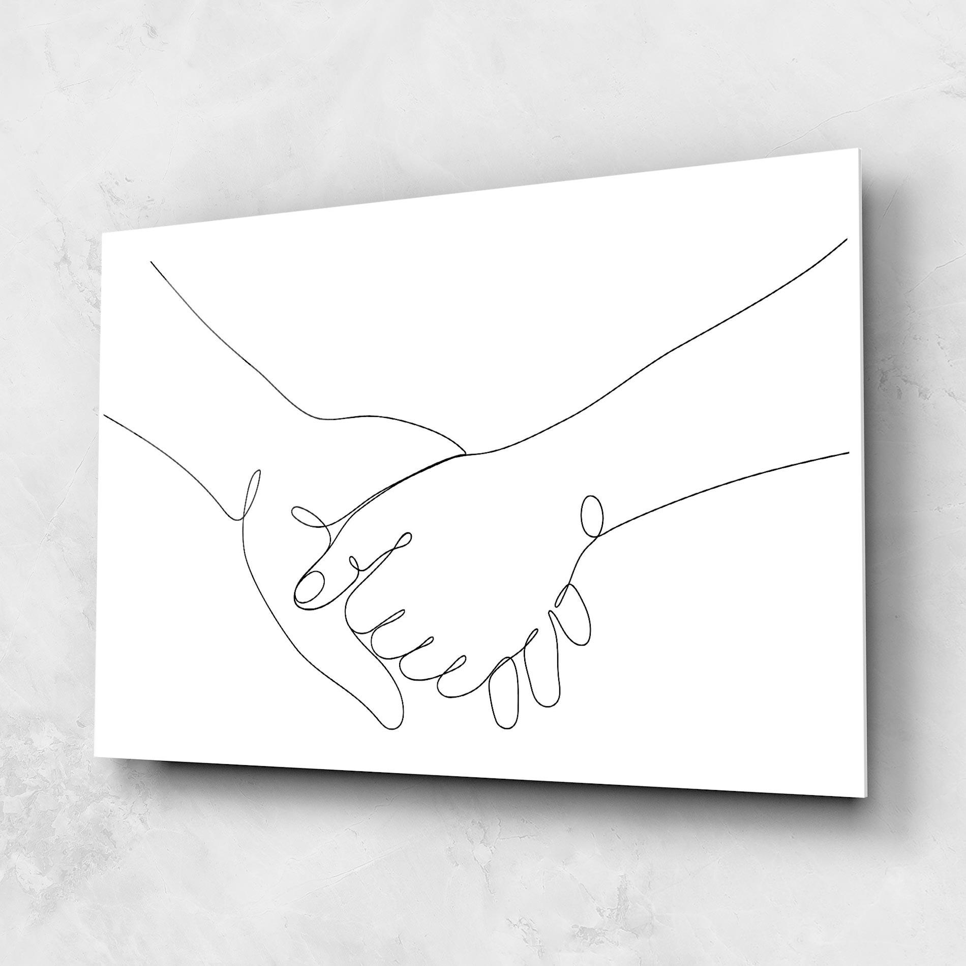 Glasbild Minimalistic Hands mockup 1