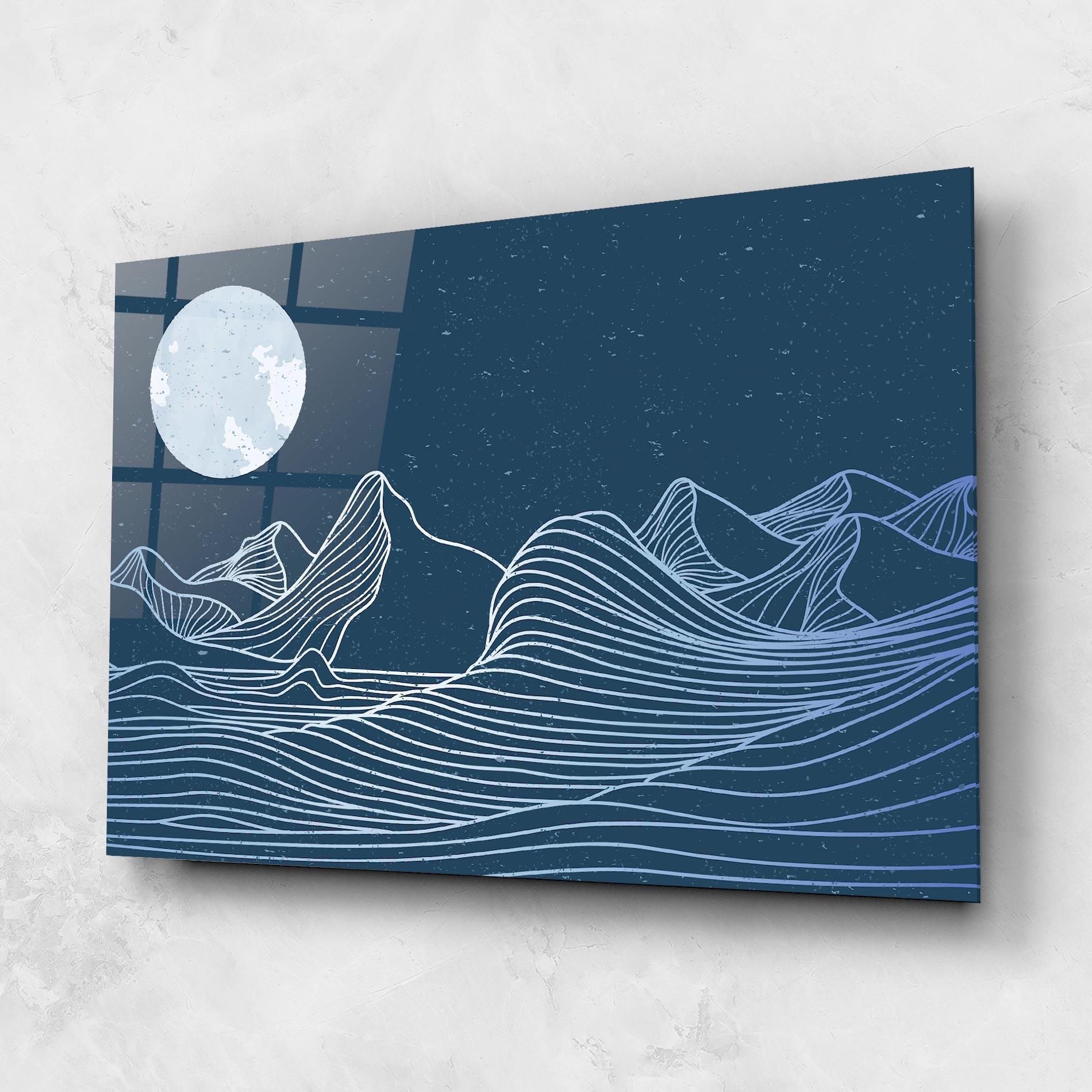 Glasbild Ocean Blue Wave mockup 1