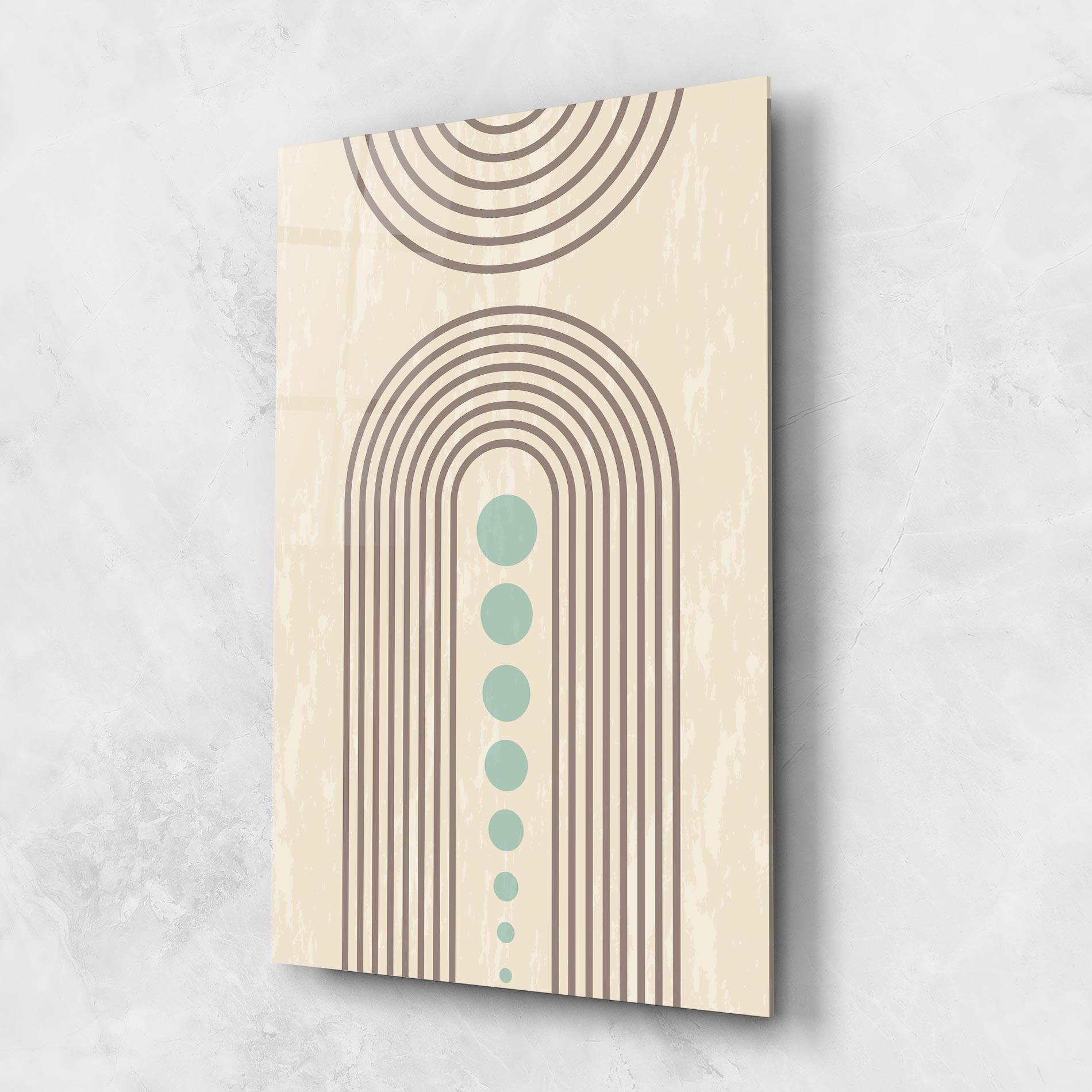 Glasbild Cream Blue Circles mockup 1