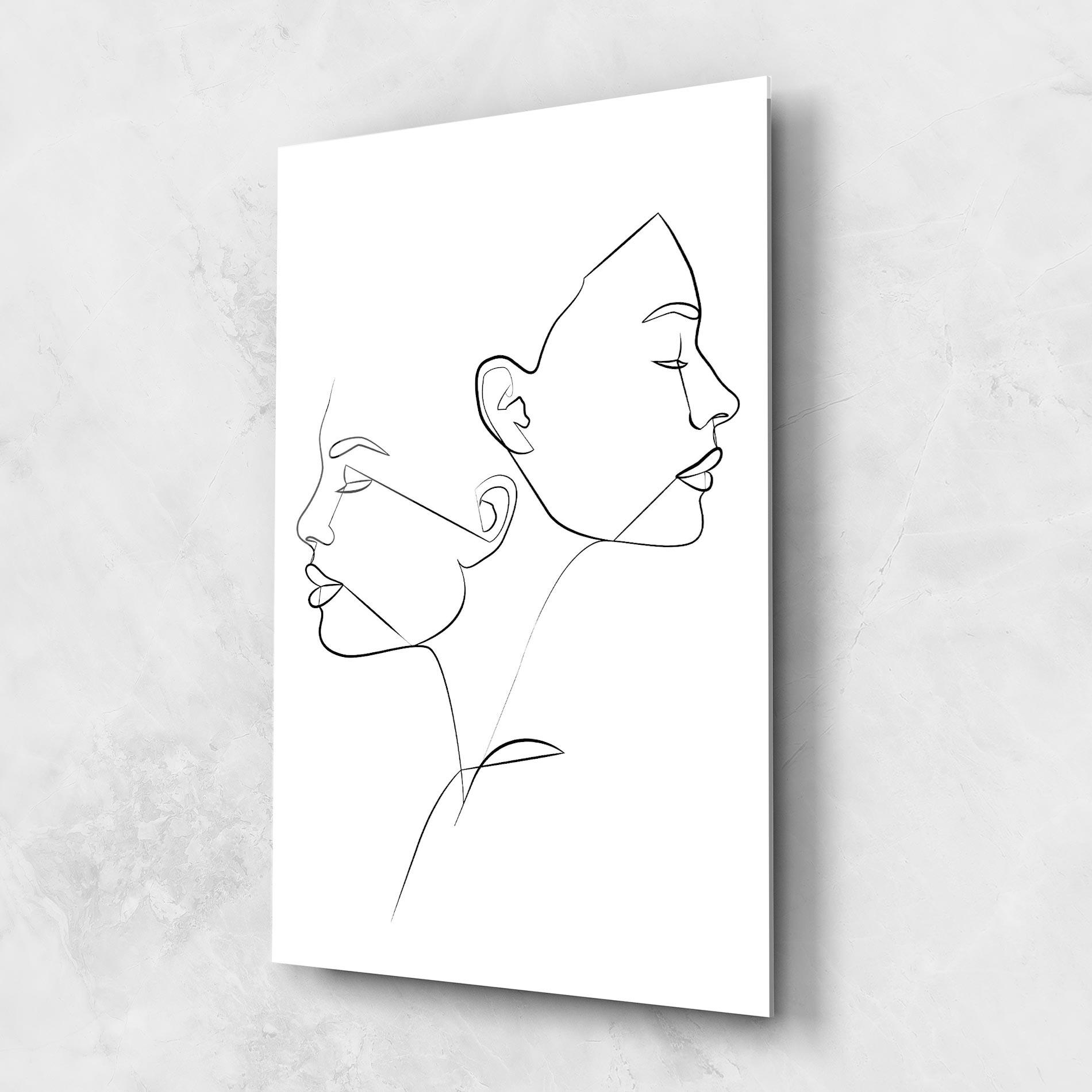 Glasbild Female Black Line mockup 1
