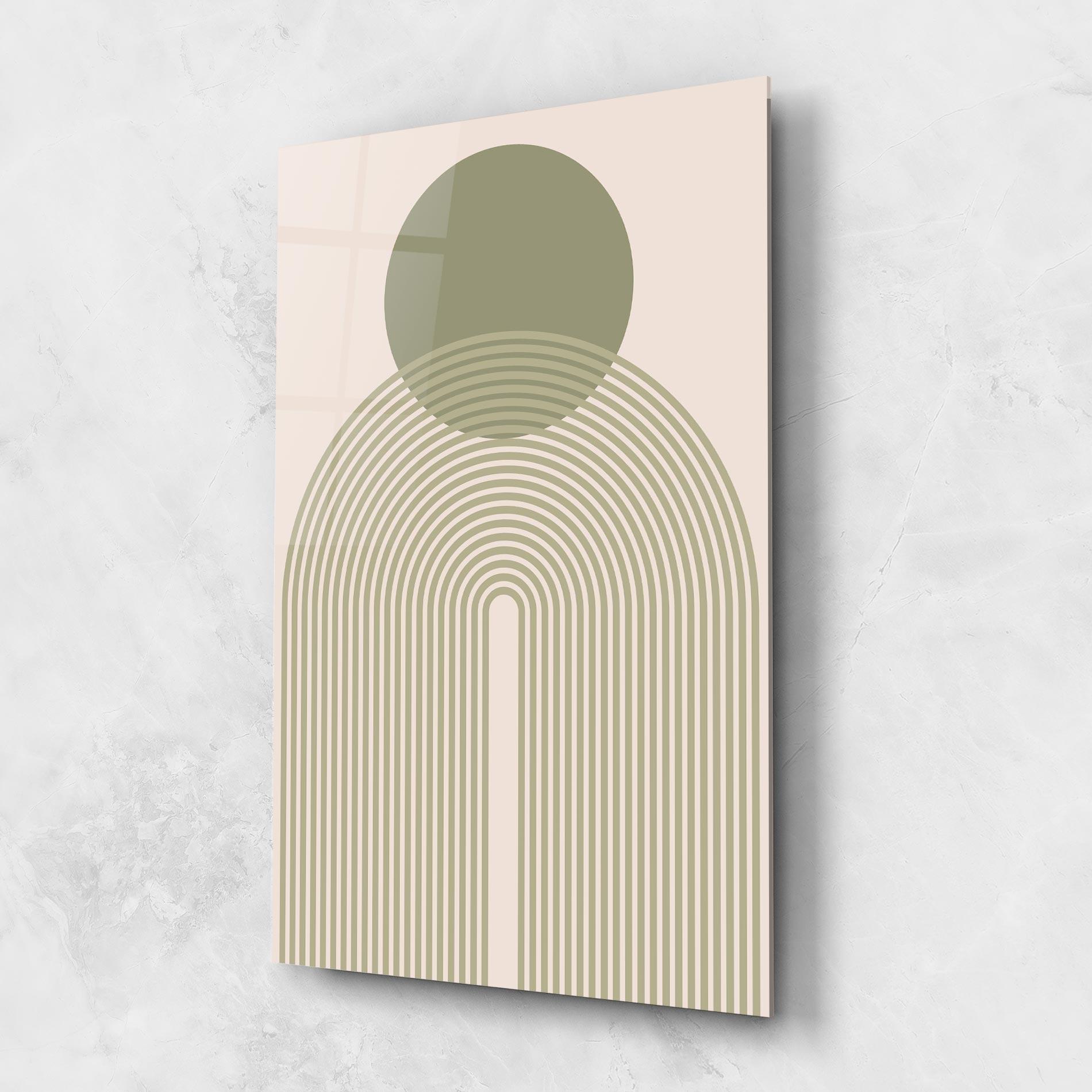 Glasbild Green Circle Lines mockup 1