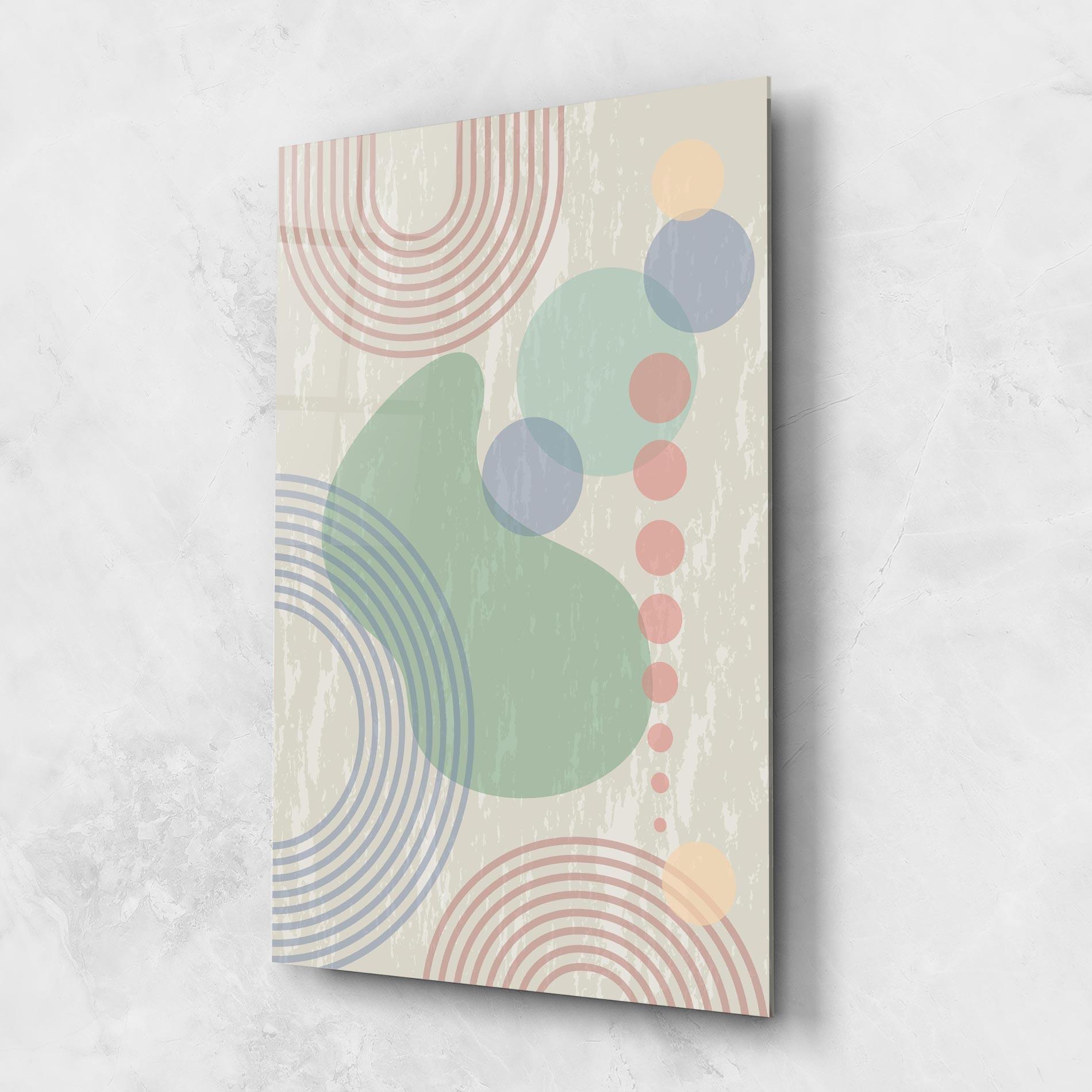 Glasbild Green Pink Shapes mockup 1