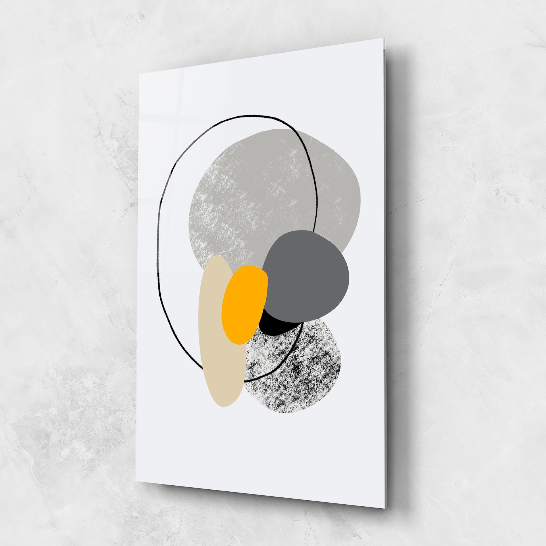 Glasbild Grey Orange Shape mockup 1