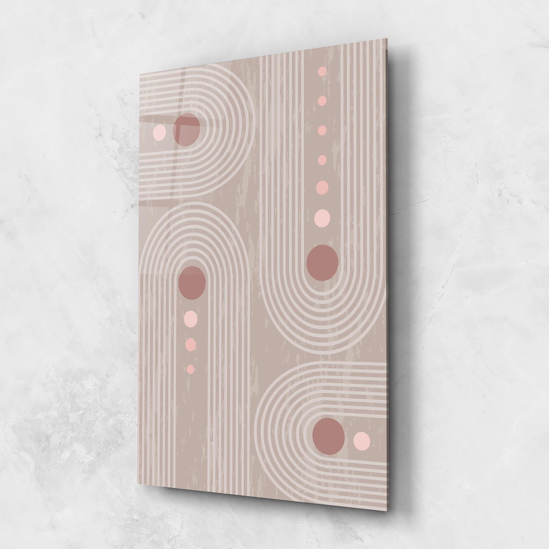 Glasbild Pink Circle On Cream mockup 1