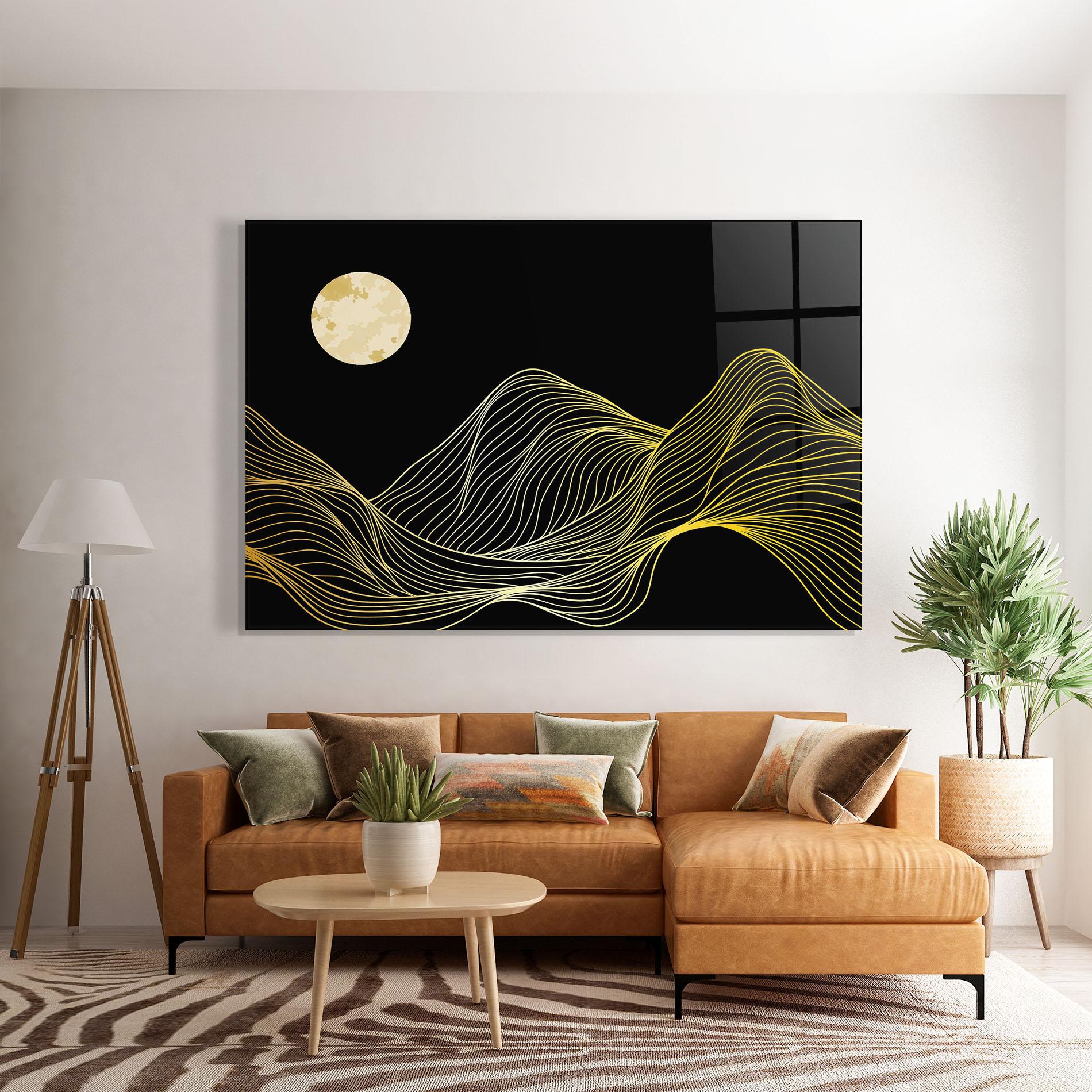 Glasbild Gold Moon mockup 7