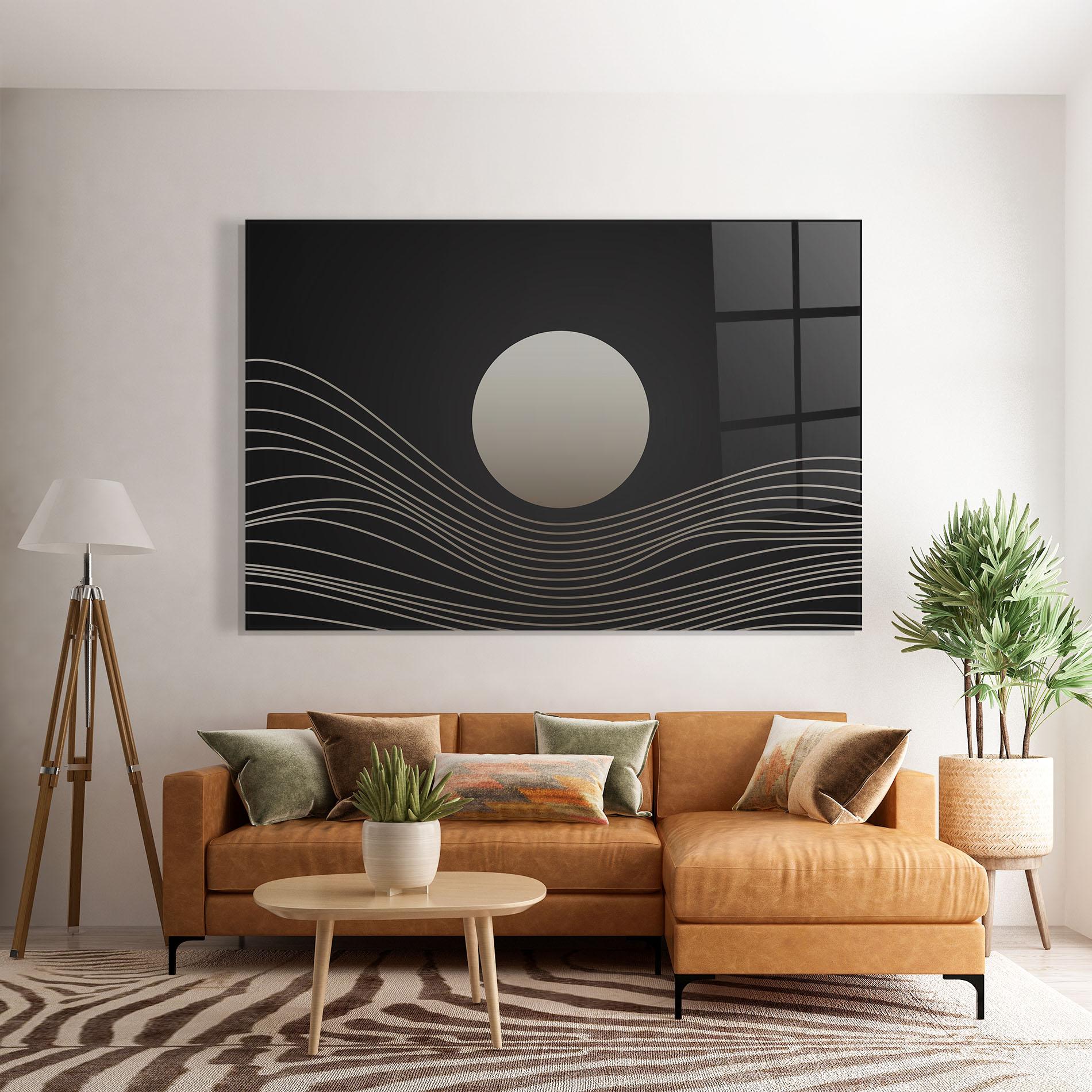 Glasbild Grey Moon mockup 7