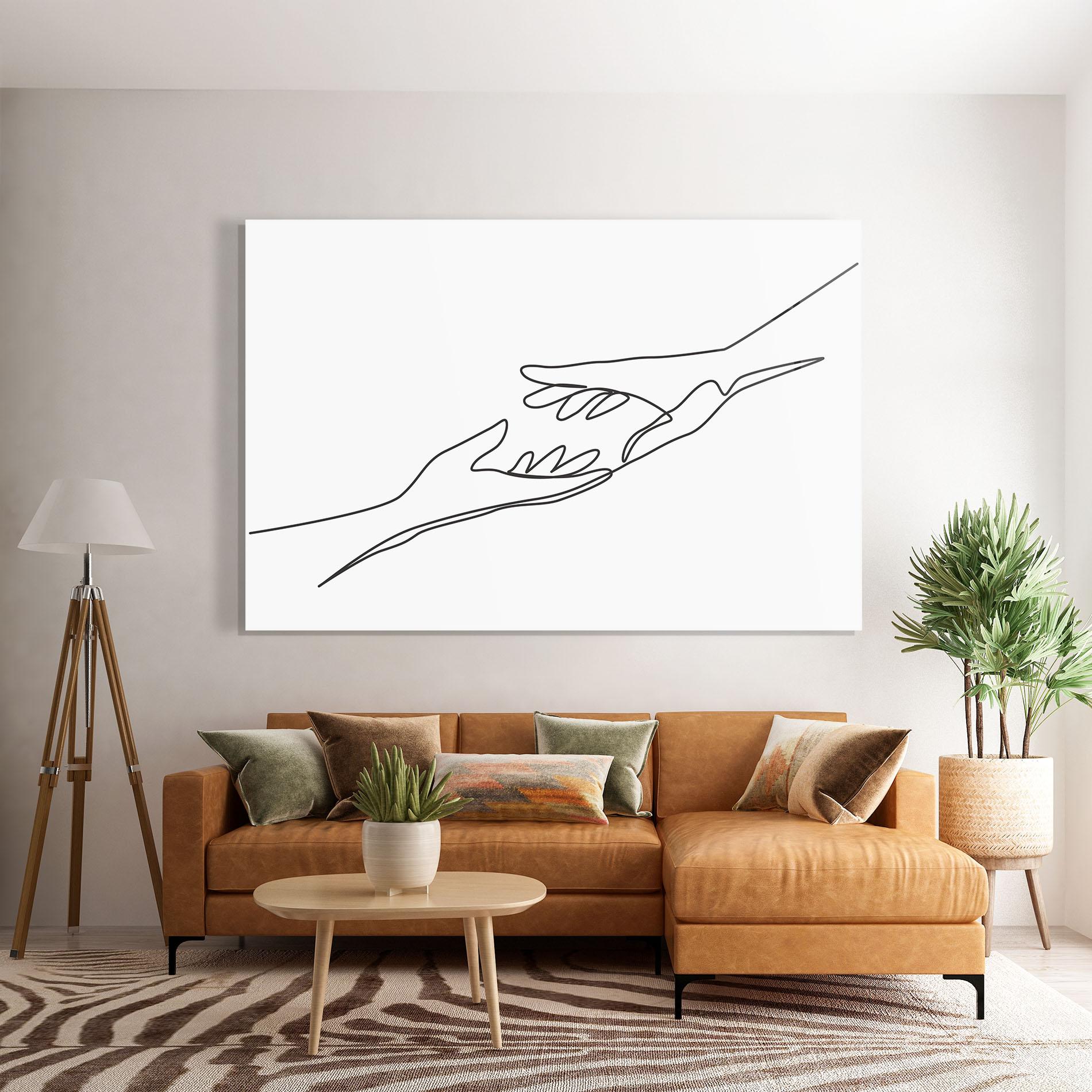 Glasbild Hands Reaching mockup 7
