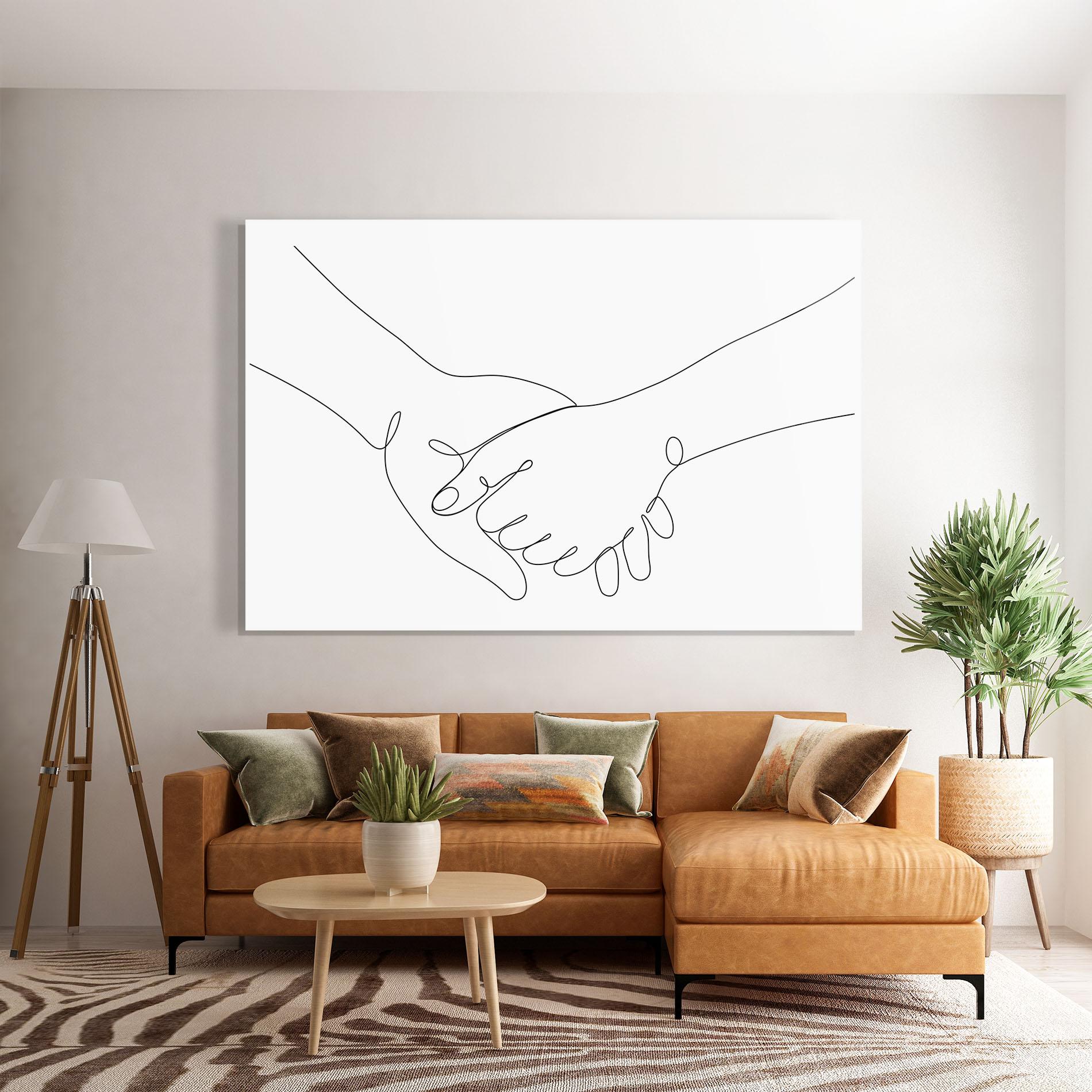 Glasbild Minimalistic Hands mockup 7