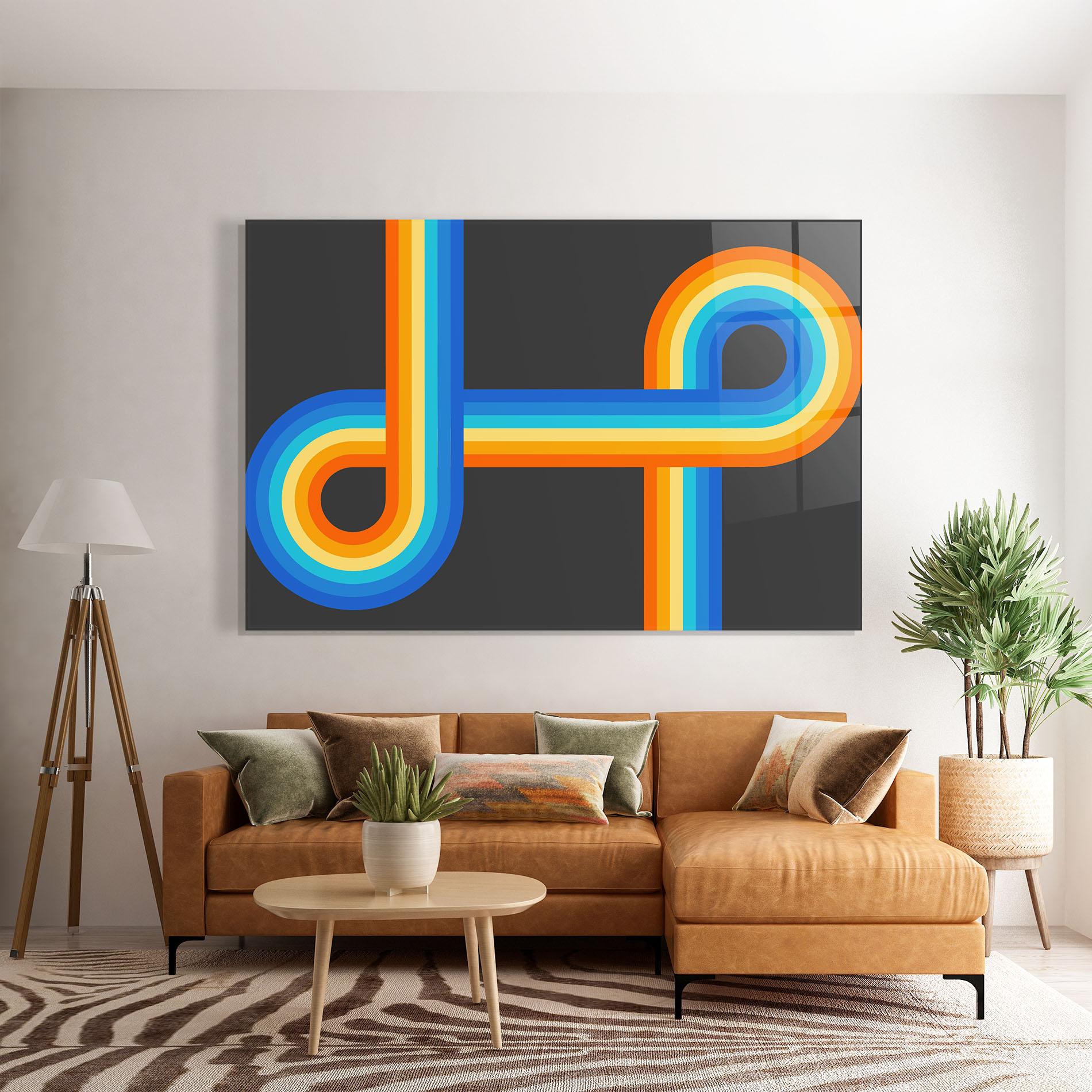 Glasbild Vintage Ranbow mockup 7