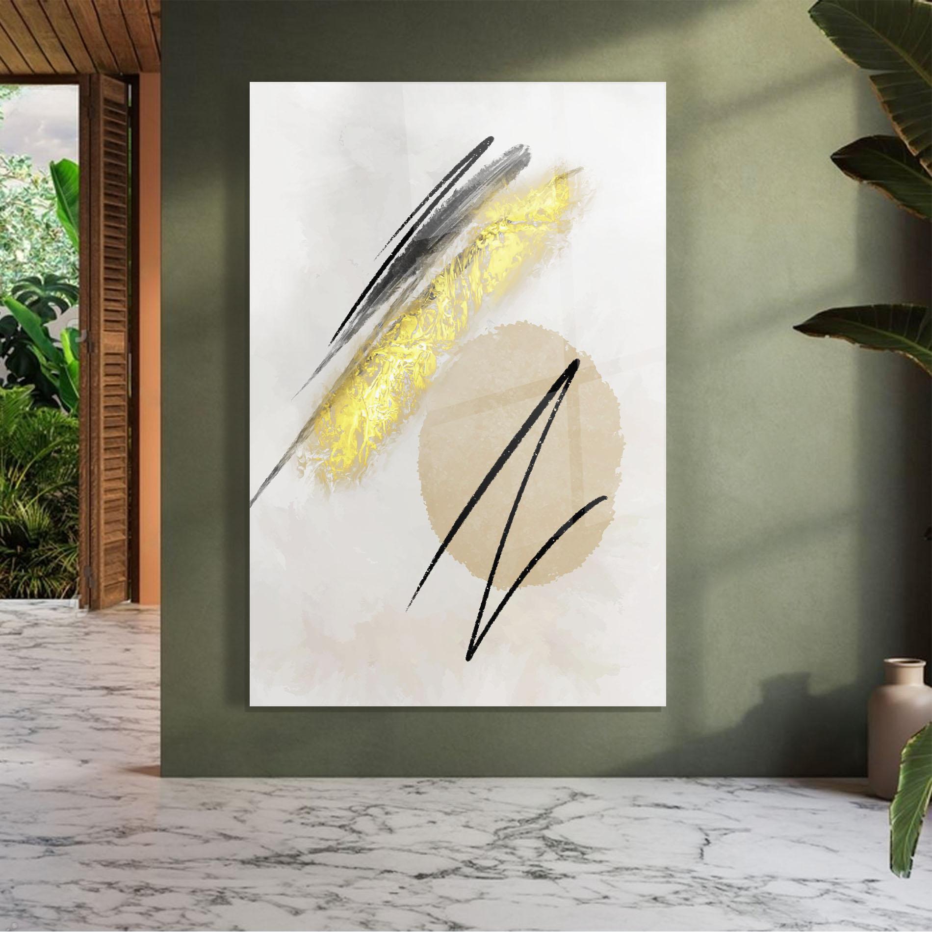 Glasbild Gold Brush mockup 7