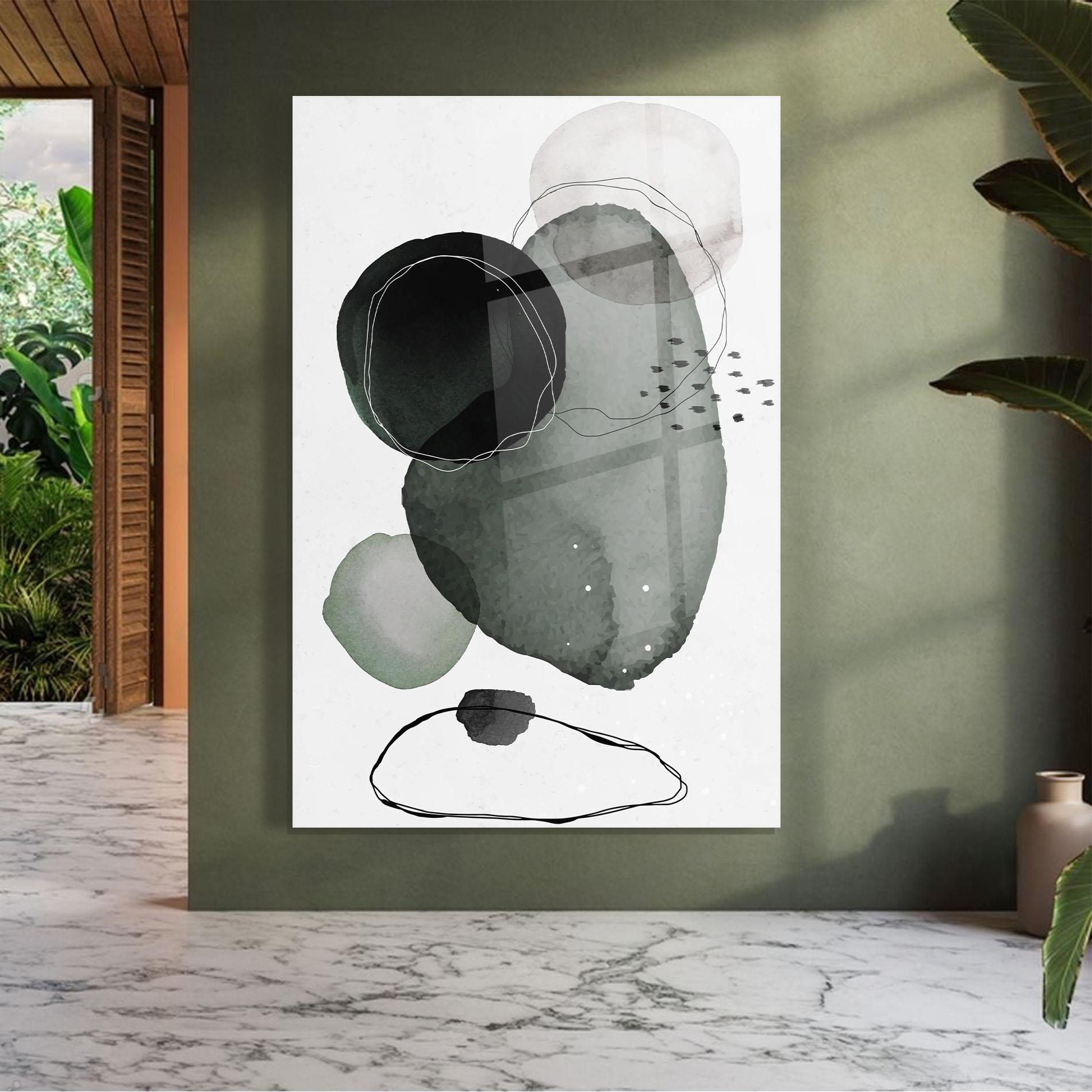 Glasbild Green Watercolor mockup 7