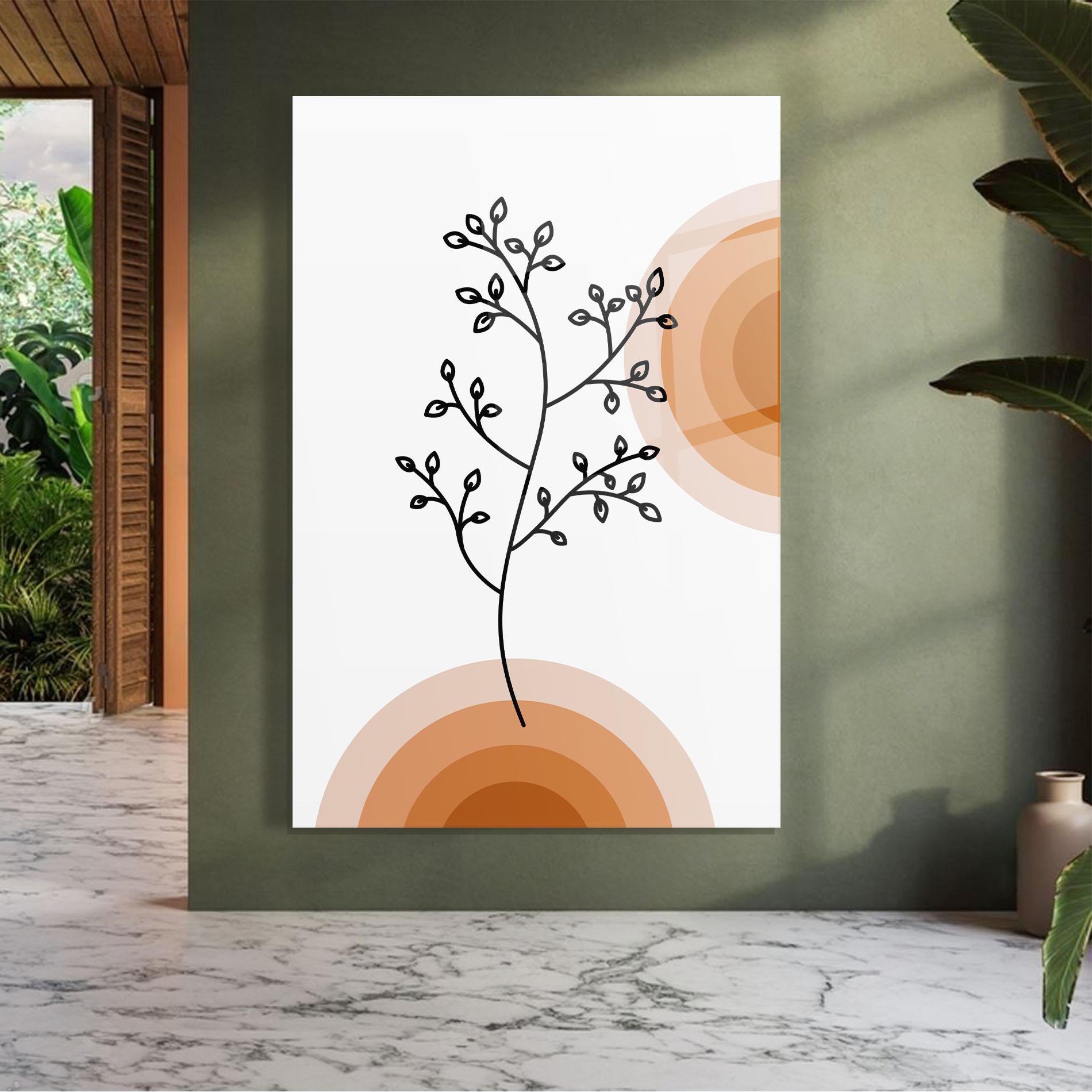 Glasbild Plant Orange Circle mockup 7
