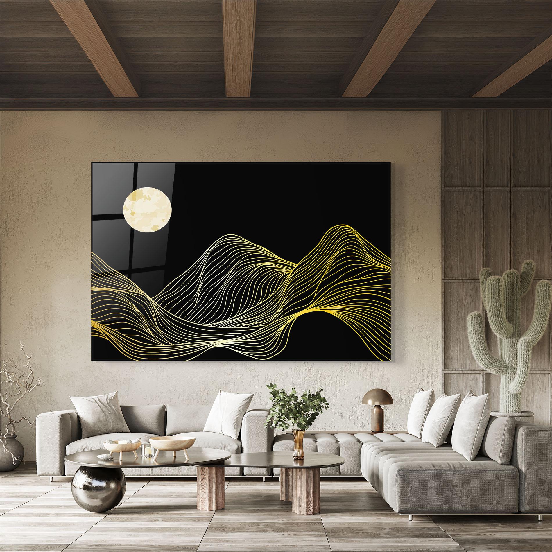 Glasbild Gold Moon mockup 8