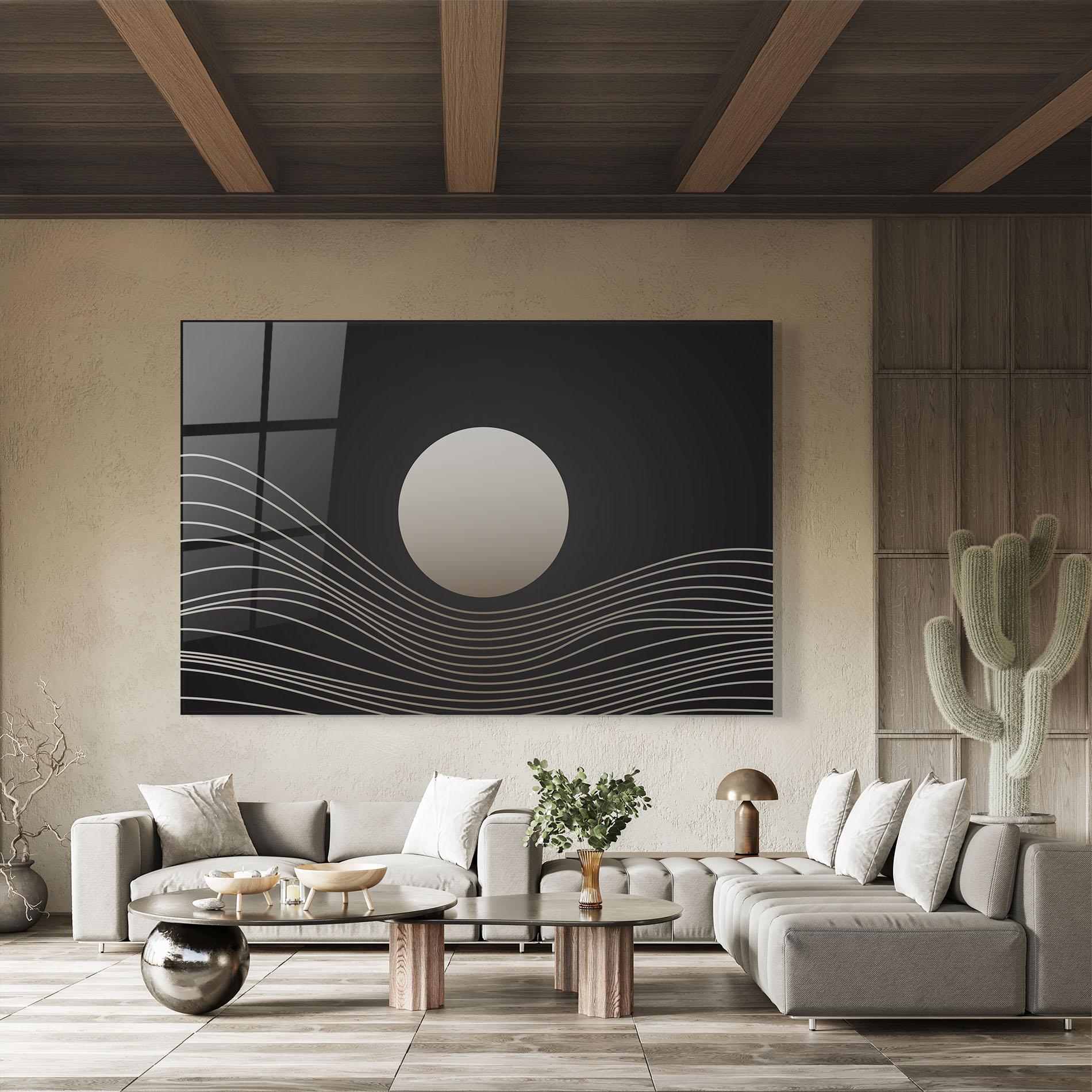 Glasbild Grey Moon mockup 8