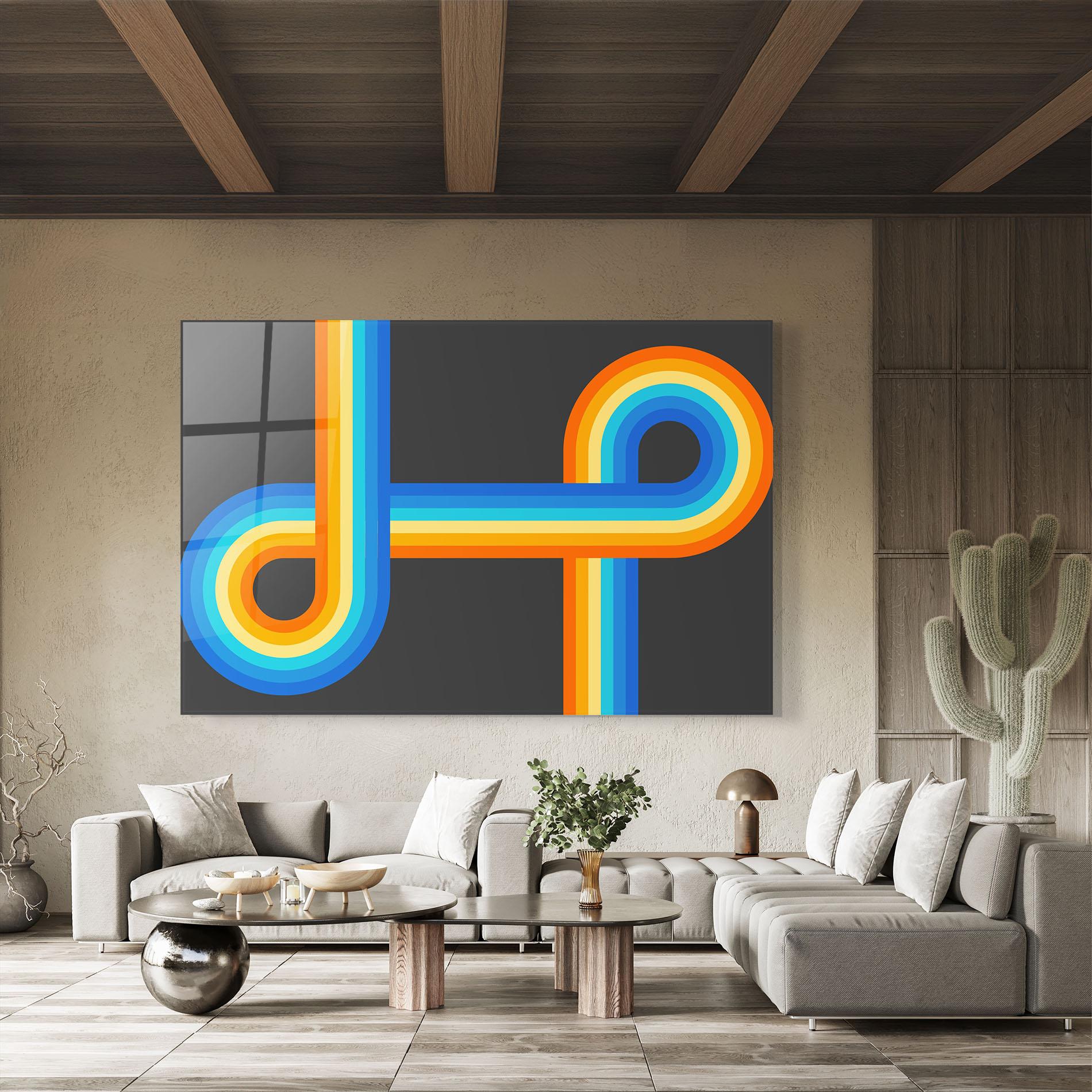 Glasbild Vintage Ranbow mockup 8