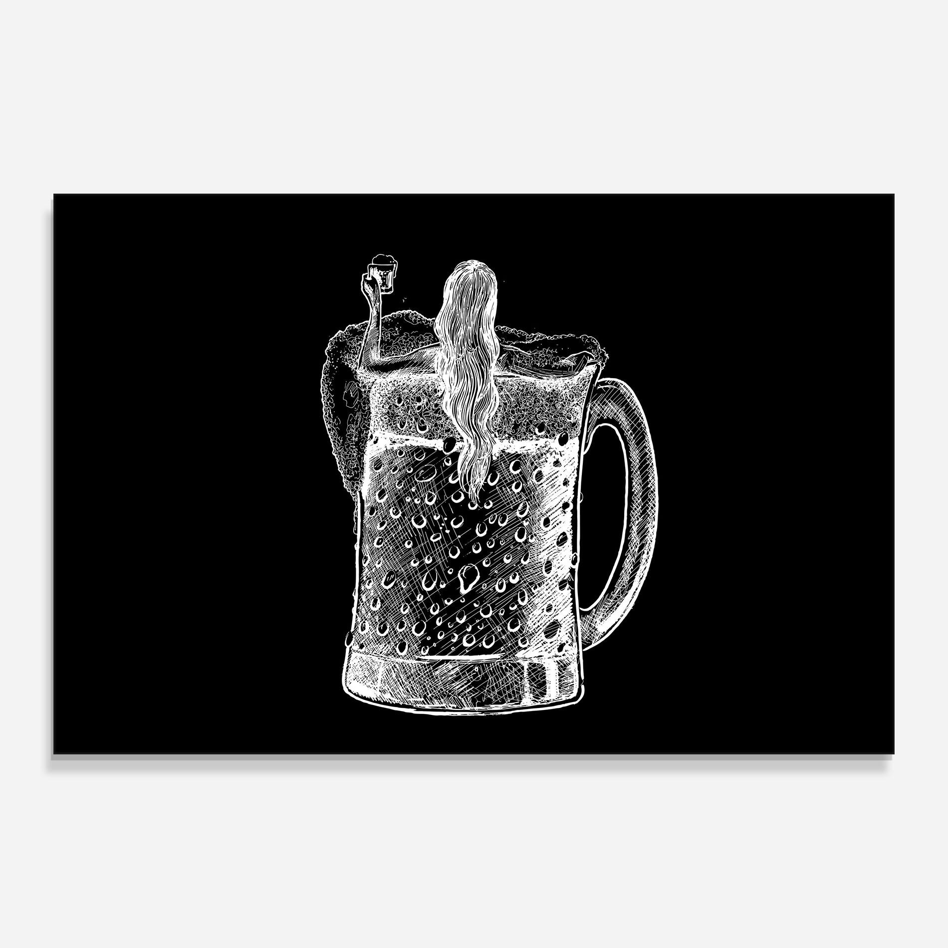 Glasbild Beer Woman mockup 0