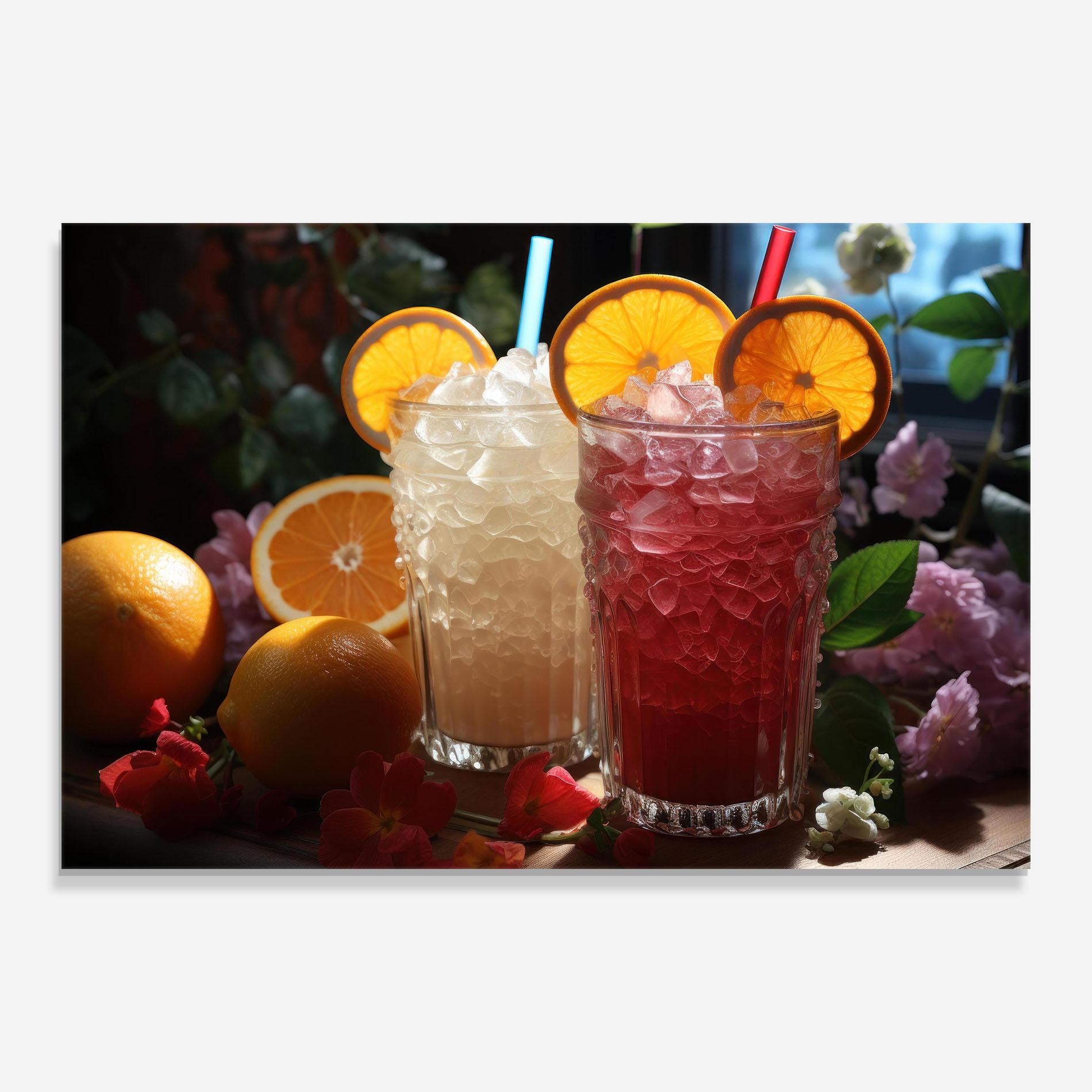 Glasbild Citrus Smoothie Drink mockup 0