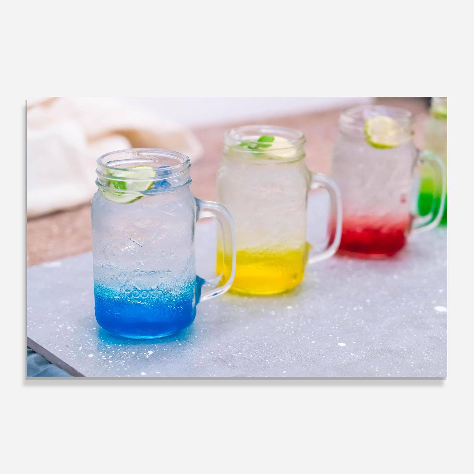 Glasbild Colorful Italian Soda mockup 0