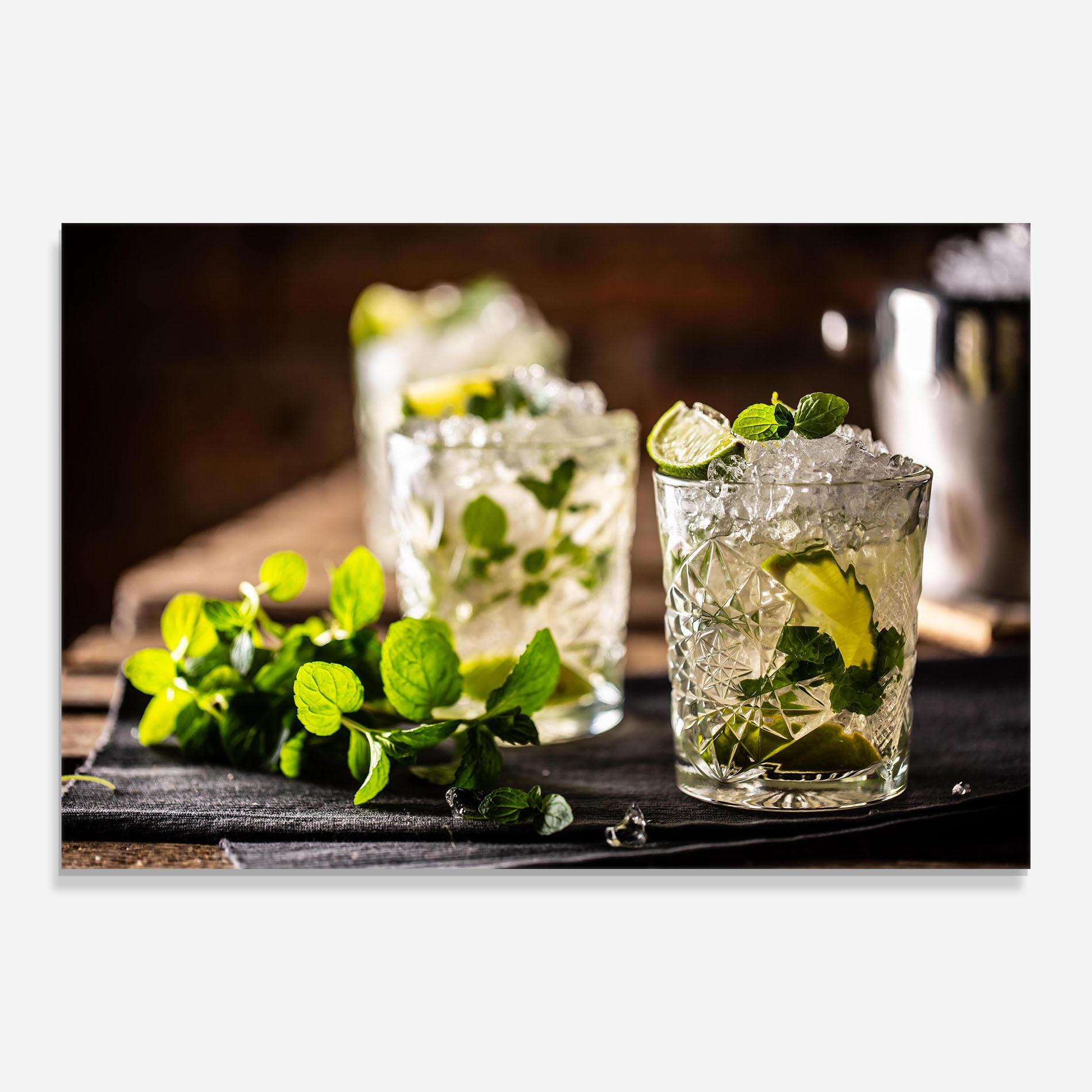 Glasbild Fresh Mint Lime mockup 0